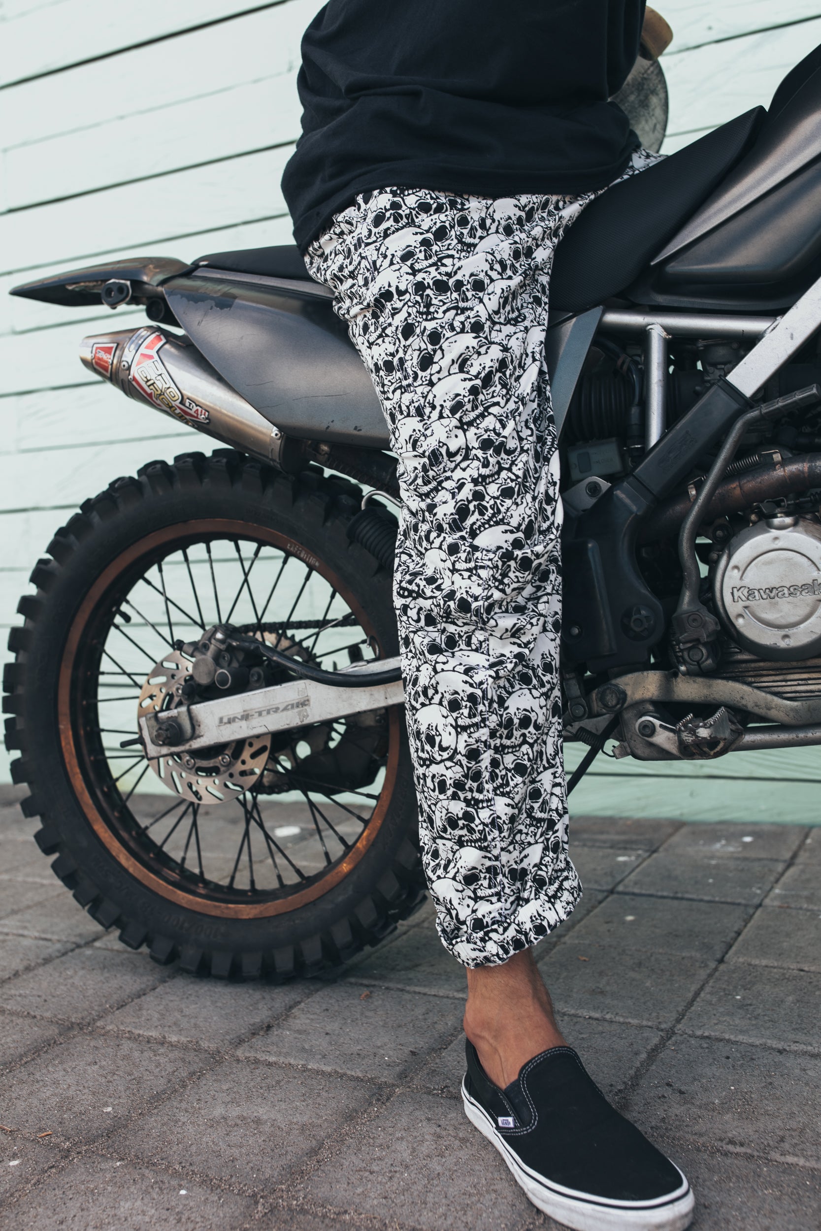 Skull Print Pants for Men - Gothic Horror Style Trousers for Halloween, Cosplay, and Alternative Fashion