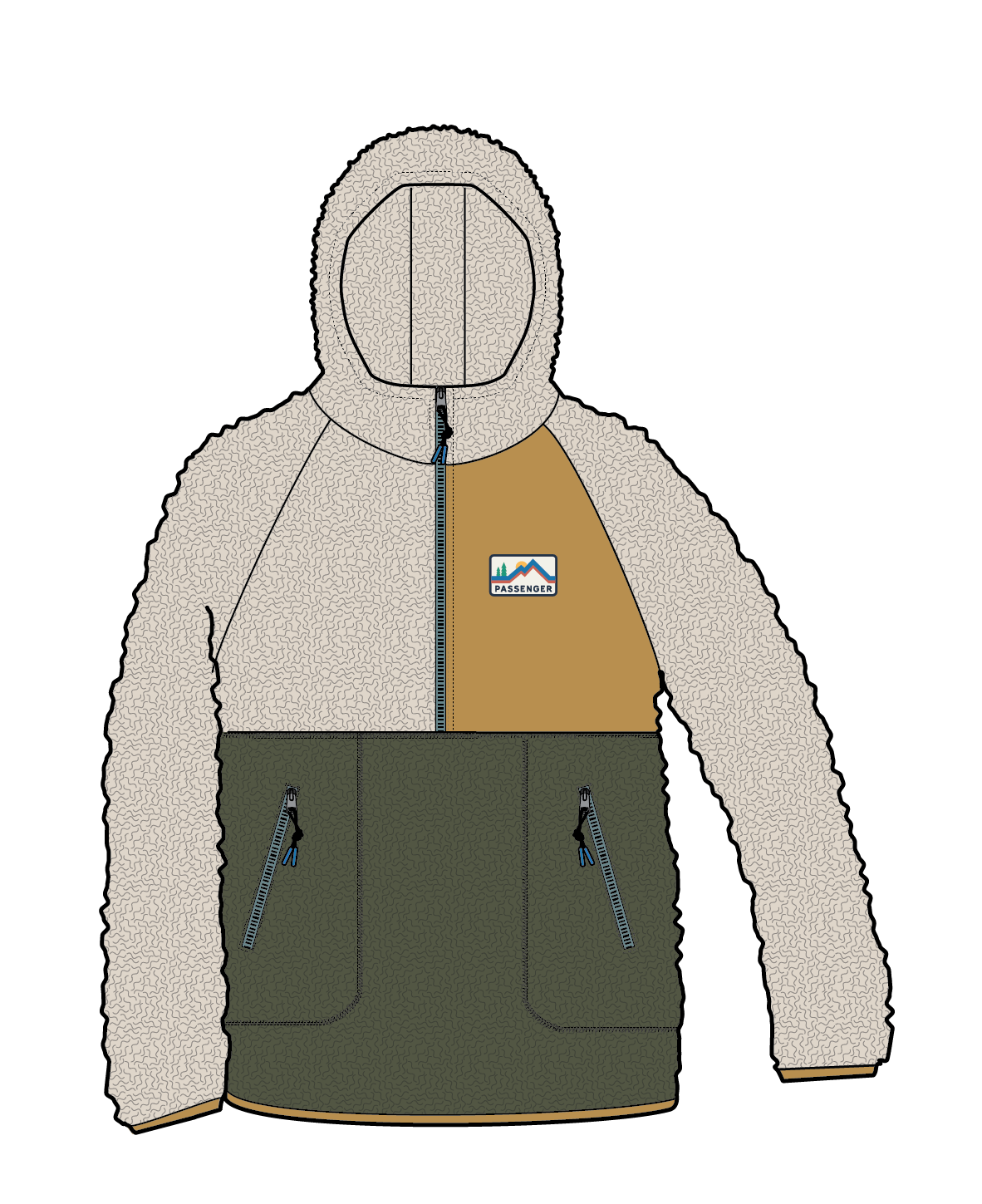 Maine 2.0 Half Zip Recycled Sherpa Fleece Pullover - Eco-Friendly Warm Winter Jacket for Men & Women | Perfect for Outdoor Hiking, Camping & Casual Wear in Khaki