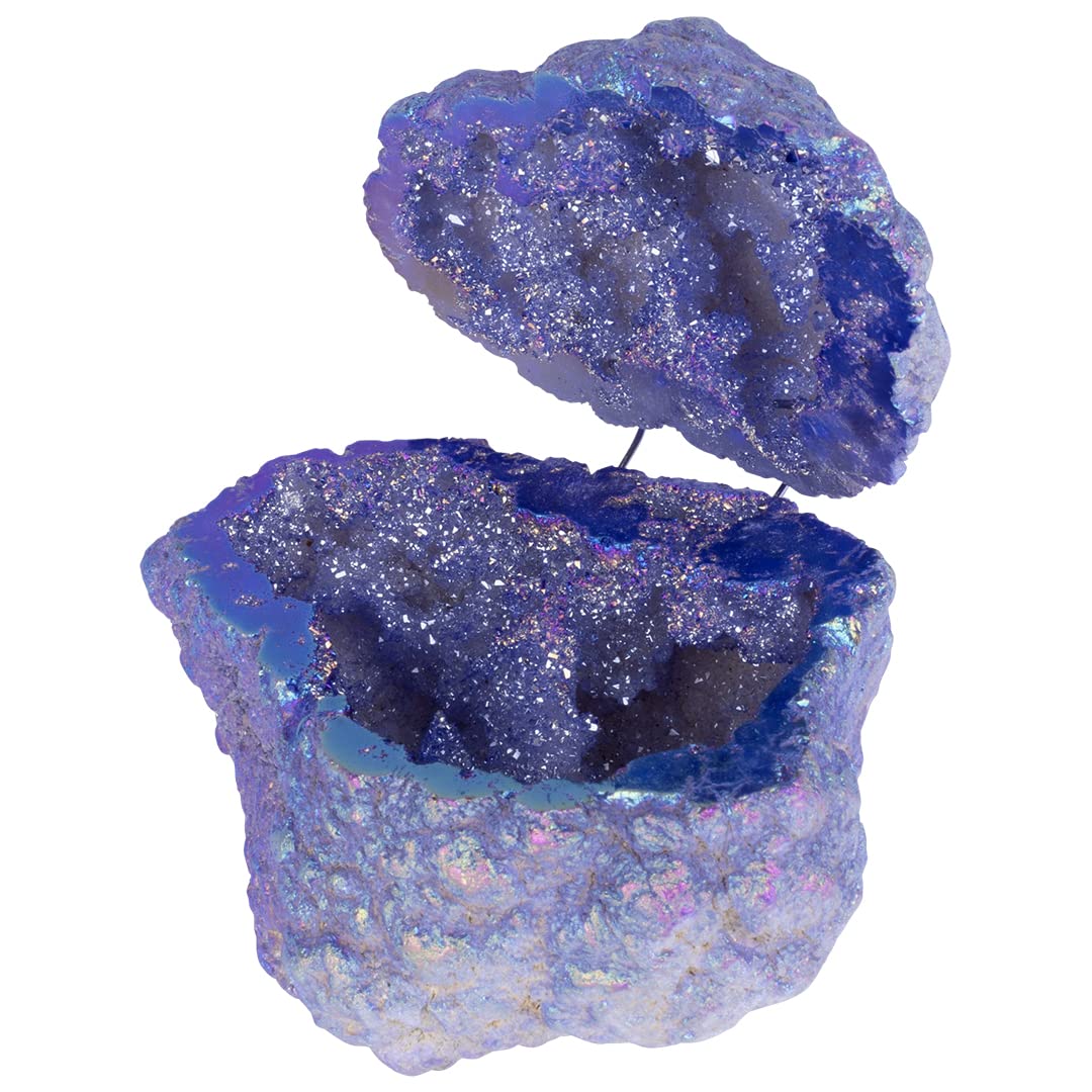 Koyal Wholesale Geode Ring Box - Crystal Wedding Ring Holder for Engagement Proposal, 1 Piece Lilac Jewelry Display Box - Perfect for Wedding Ceremonies, Anniversary Gifts & Romantic Surprises