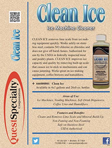 CLEAN ICE Ice Machine Cleaner - 24 Pack (8oz Each) | Professional Descaling Solution for Commercial & Home Ice Makers | Perfect for Restaurants, Bars, and Household Use