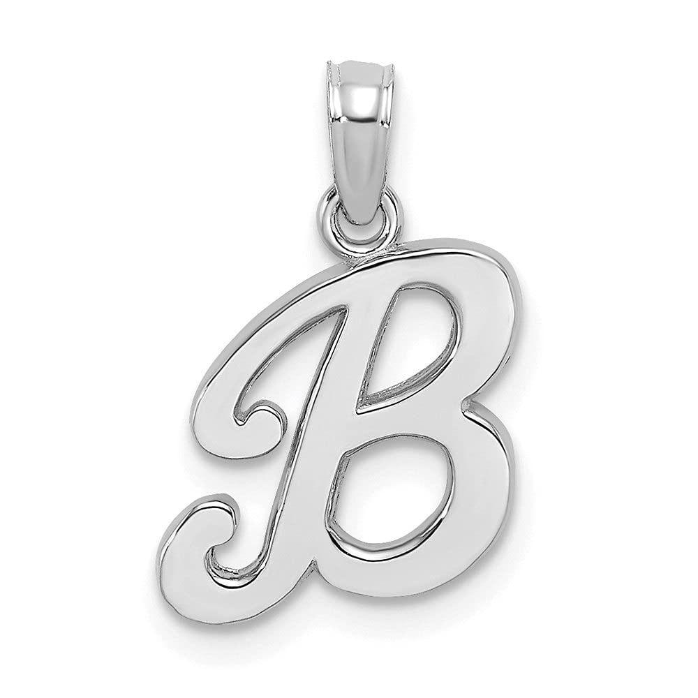 14K White Gold Script Letter W Initial Pendant Necklace - Elegant Personalized Fine Jewelry for Women, Perfect for Gifts, Anniversaries & Special Occasions