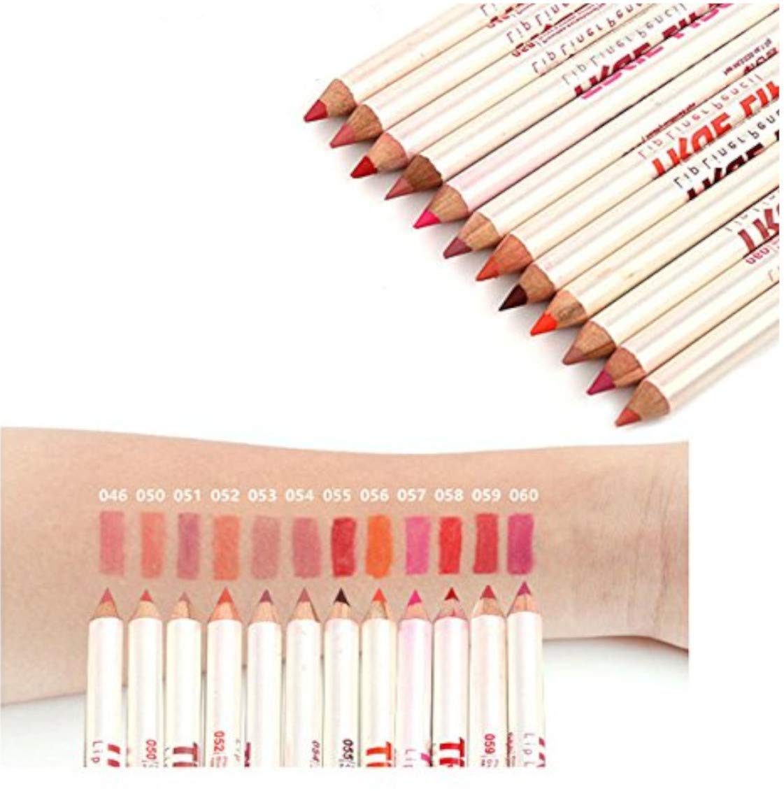 Angelie Waterproof Lip Liner Pencil Set - 12 Pack Long Lasting Matte Lip Liner for All-Day Wear | Perfect for Makeup Artists, Bridal Looks & Everyday Beauty Routine