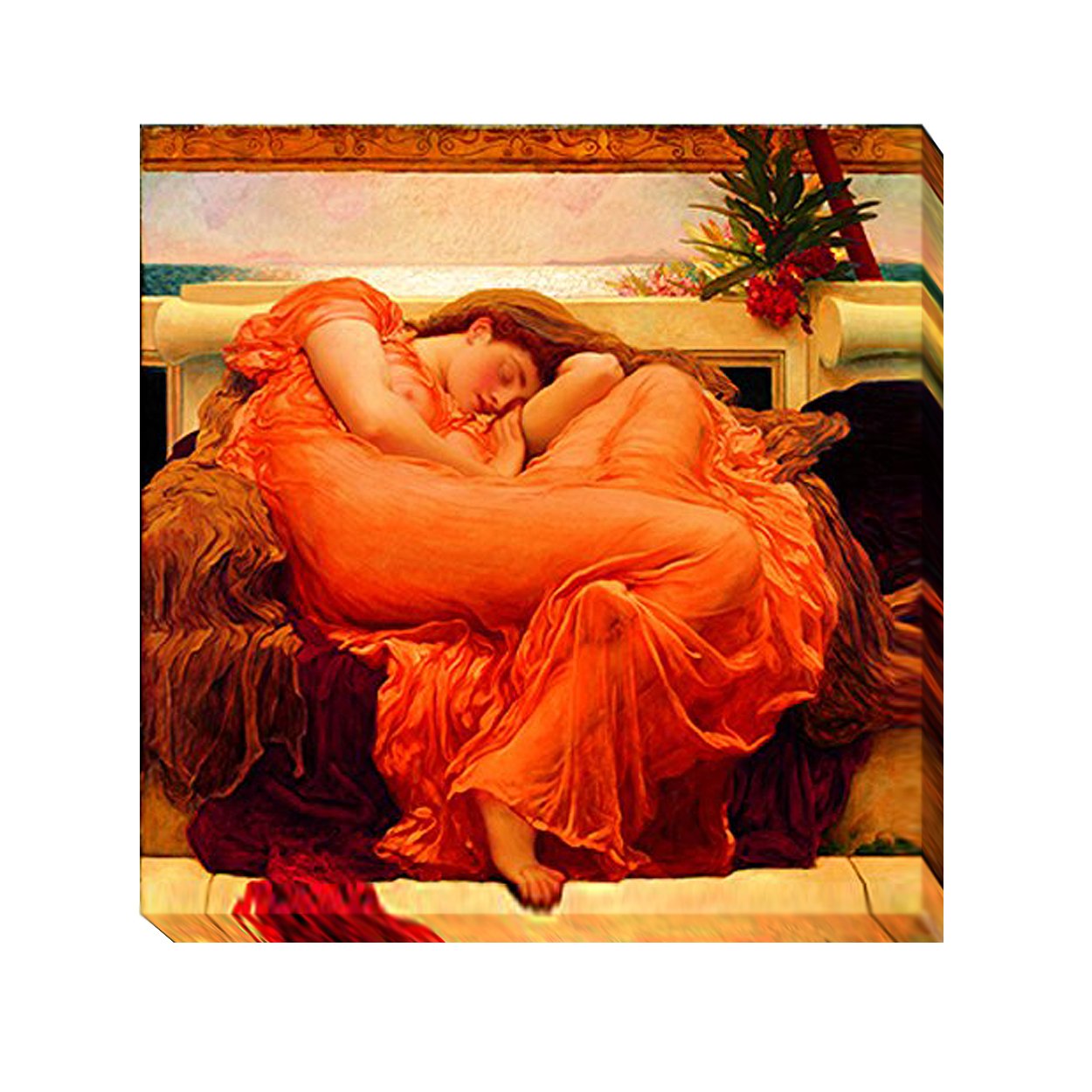 Artistic Home Gallery 3636B777TG Flaming June Wall Art - Premium Canvas Painting for Living Room, Bedroom & Office Decor - Vintage Floral Oil Painting Reproduction - Perfect Gift for Housewarming & Holidays