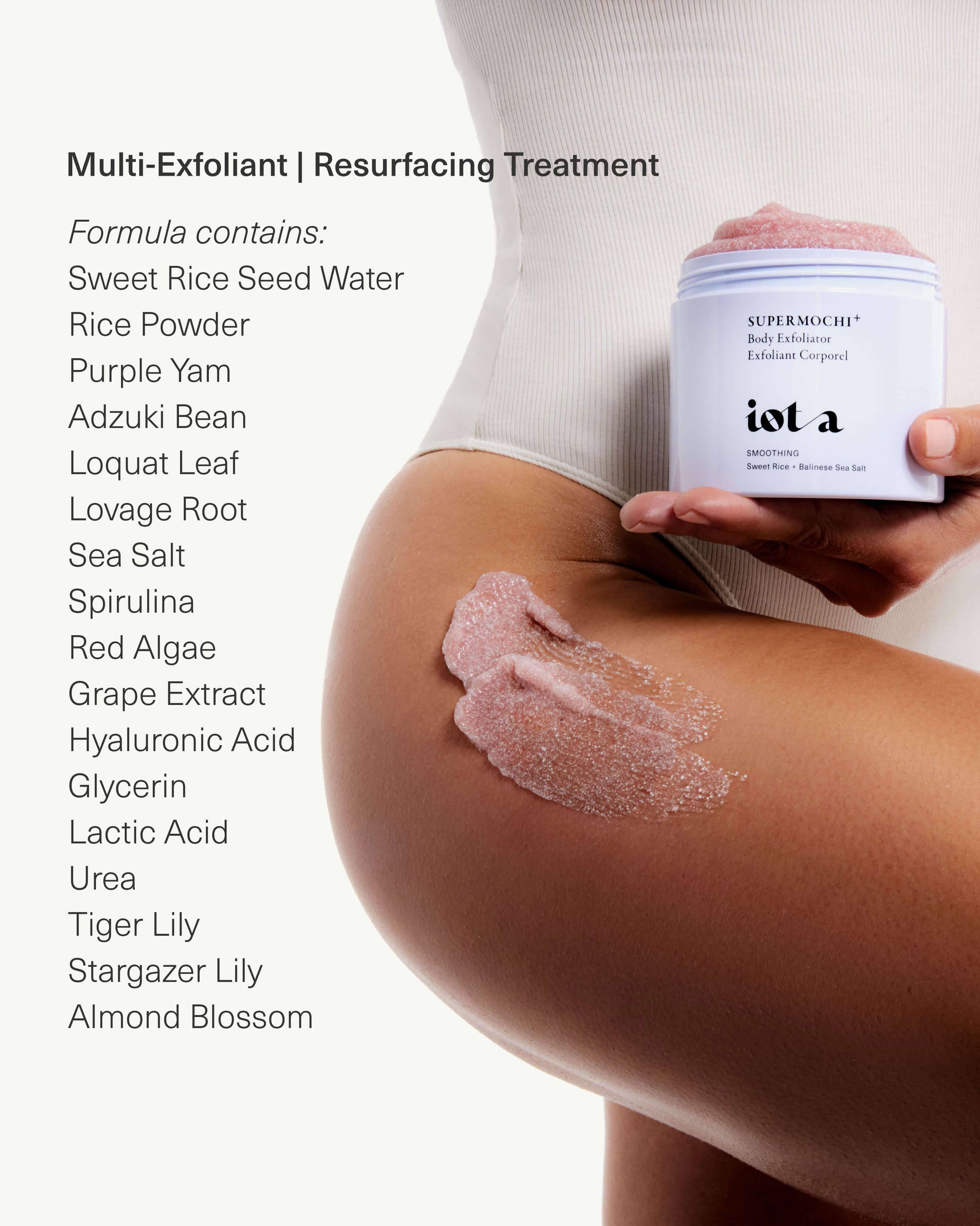 SuperMochi Exfoliating Body Scrub - Gentle Skin Polish for Smooth & Glowing Skin - Perfect for Dry Skin & Pre-Shave Exfoliation - Spa & Home Skincare Routine