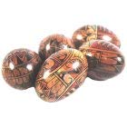 Fair Trade Large Wooden Hand-Painted Egg Shaker - 17cm Circumference - Musical Instrument for Kids, Adults, Classroom & Percussion Band Use