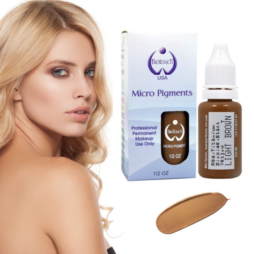 BIO TOUCH Microblading Pigments - 6 Bottles Professional Eyebrow Tattoo Ink Kit for Permanent Makeup | Salon & Home Use | Natural Looking Brows for Microblading, Ombre & Powder Brows