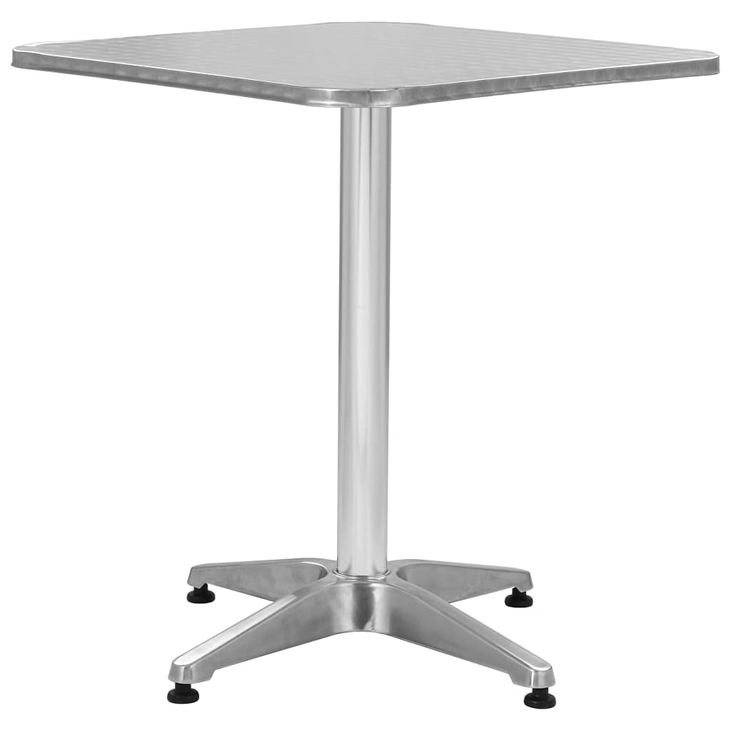 vidaXL Outdoor Patio Side Table - Aluminum Garden Porch Furniture in Silver - Perfect for Poolside, Deck, and Backyard Relaxation