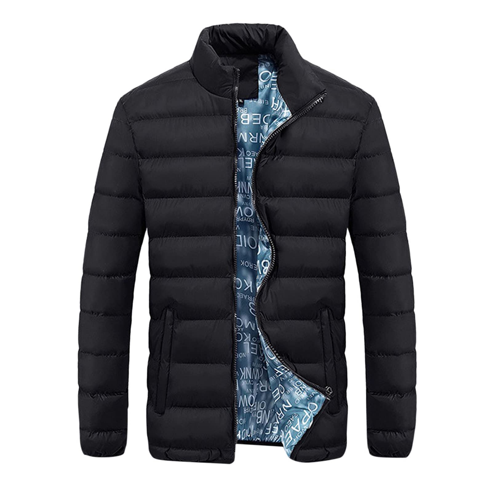 RIZI Men's Winter Coats - Warm Down Jacket Without Hood, Fashionable Puffer Coat & Parka, Lightweight & Affordable | Perfect for Outdoor Activities, Travel & Cold Weather