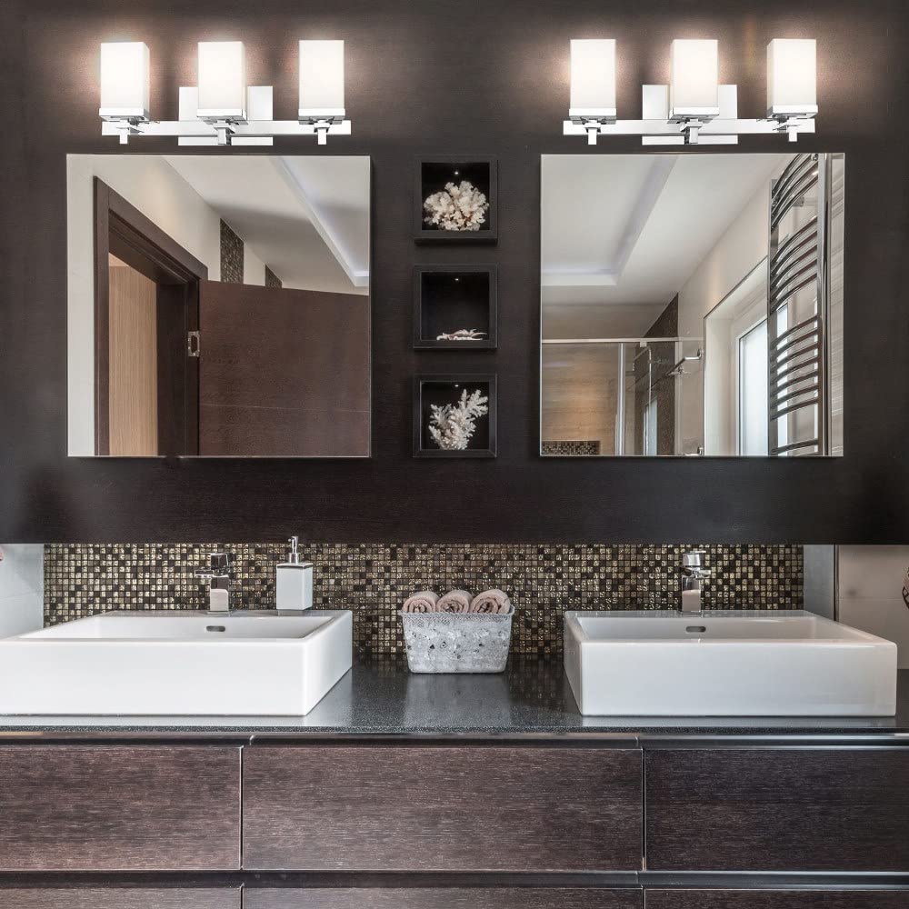 Maddox 3-Light Bathroom Vanity Fixture - Modern LED Lighting for Bathroom Mirror & Sink Area - Perfect for Home Renovation & Spa-Style Decor
