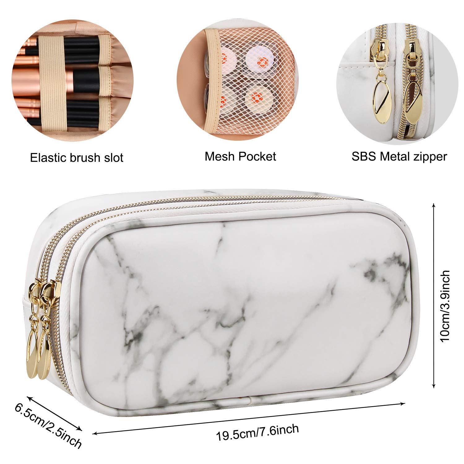 MONSTINA Women's Makeup Bag Travel Organizer - Cosmetic & Brush Pouch for On-the-Go Beauty