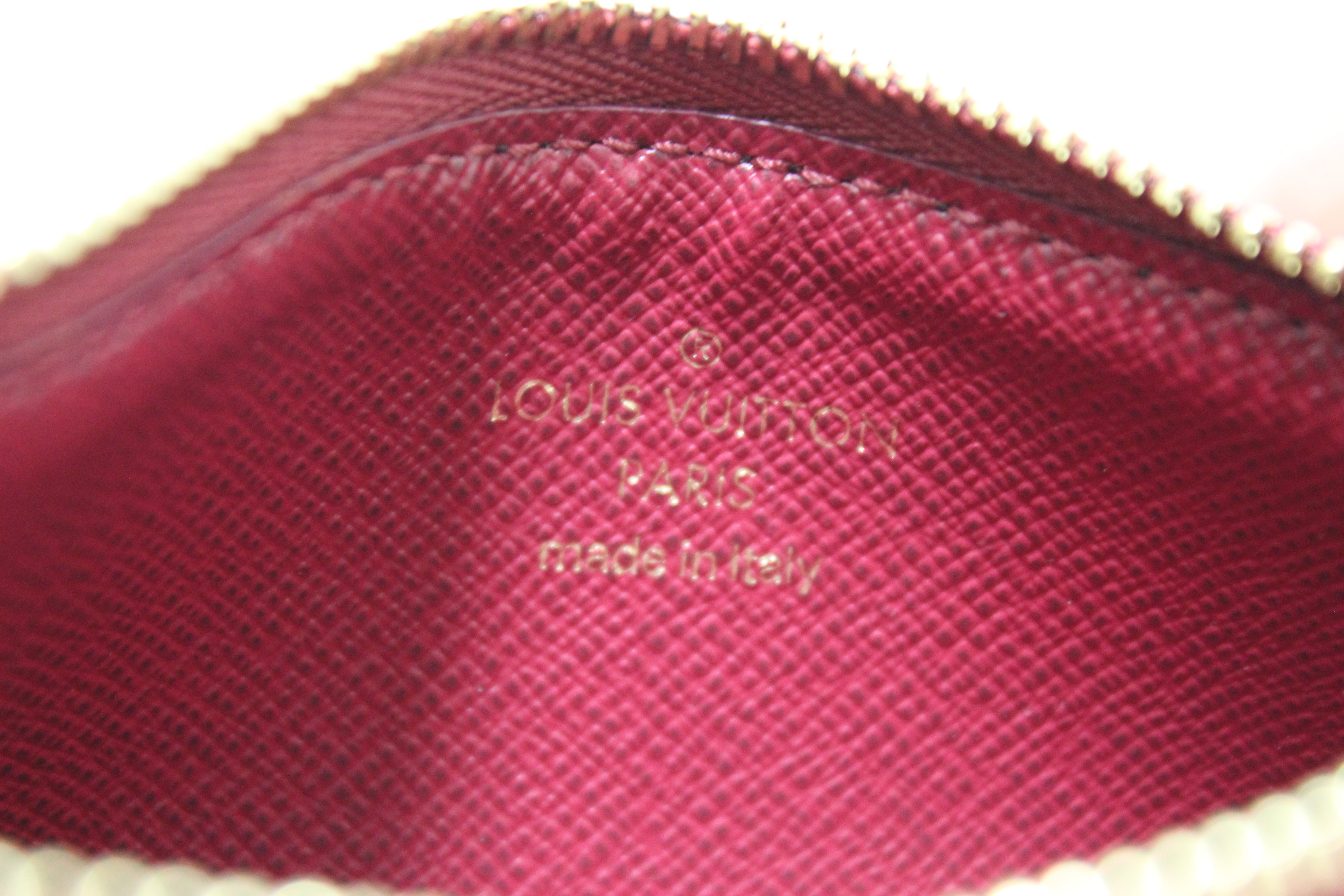 Authentic Louis Vuitton Monogram Fuchsia Zip Card Holder Wallet - Luxury Compact RFID Blocking Credit Card Case for Women & Men, Perfect for Travel, Business & Everyday Use