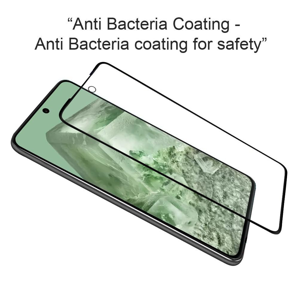 Amazon Basics Full Body Tempered Glass Screen Protector for Google Pixel 8 - Shatterproof, HD Clear, Anti-Scratch Protection - Perfect for Work, Travel & Everyday Use