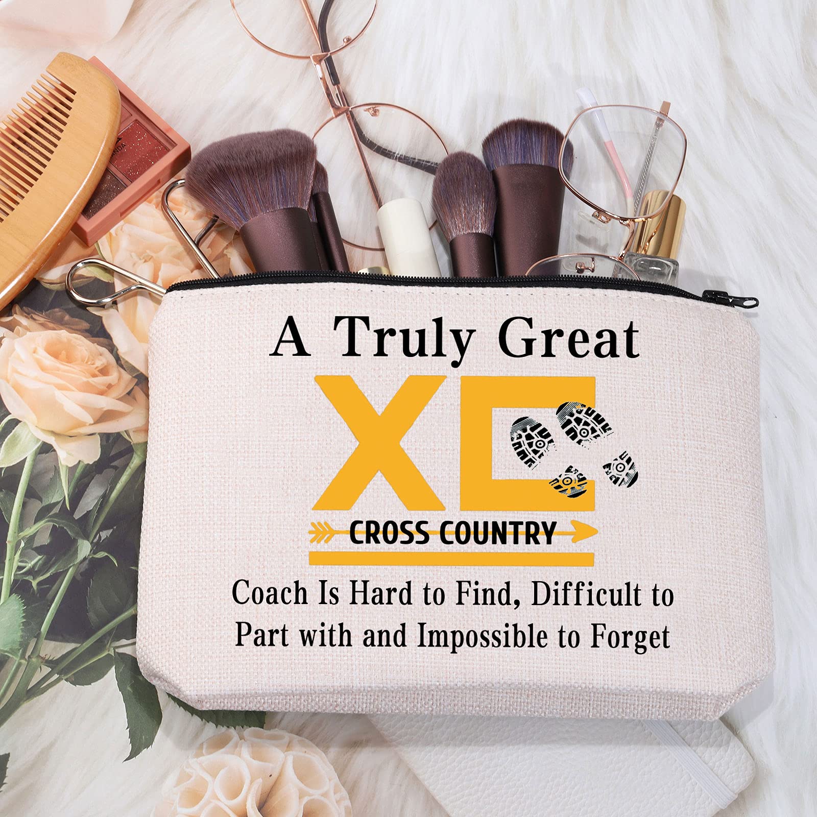 MEIKIUP Cross Country Makeup Bag - Waterproof Travel Cosmetic Pouch for Athletes | Perfect Gift for Cross Country Coaches & Running Enthusiasts | Great for Sports Travel, Gym, and Outdoor Adventures