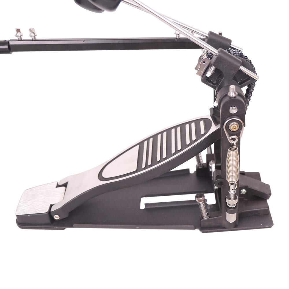Professional Double Bass Drum Pedal with Chain Drive - Heavy Duty Double Kick Drum Pedal for Drum Set, Includes 3 Drum Beaters & Drum Key - Perfect for Rock, Metal & Live Performances