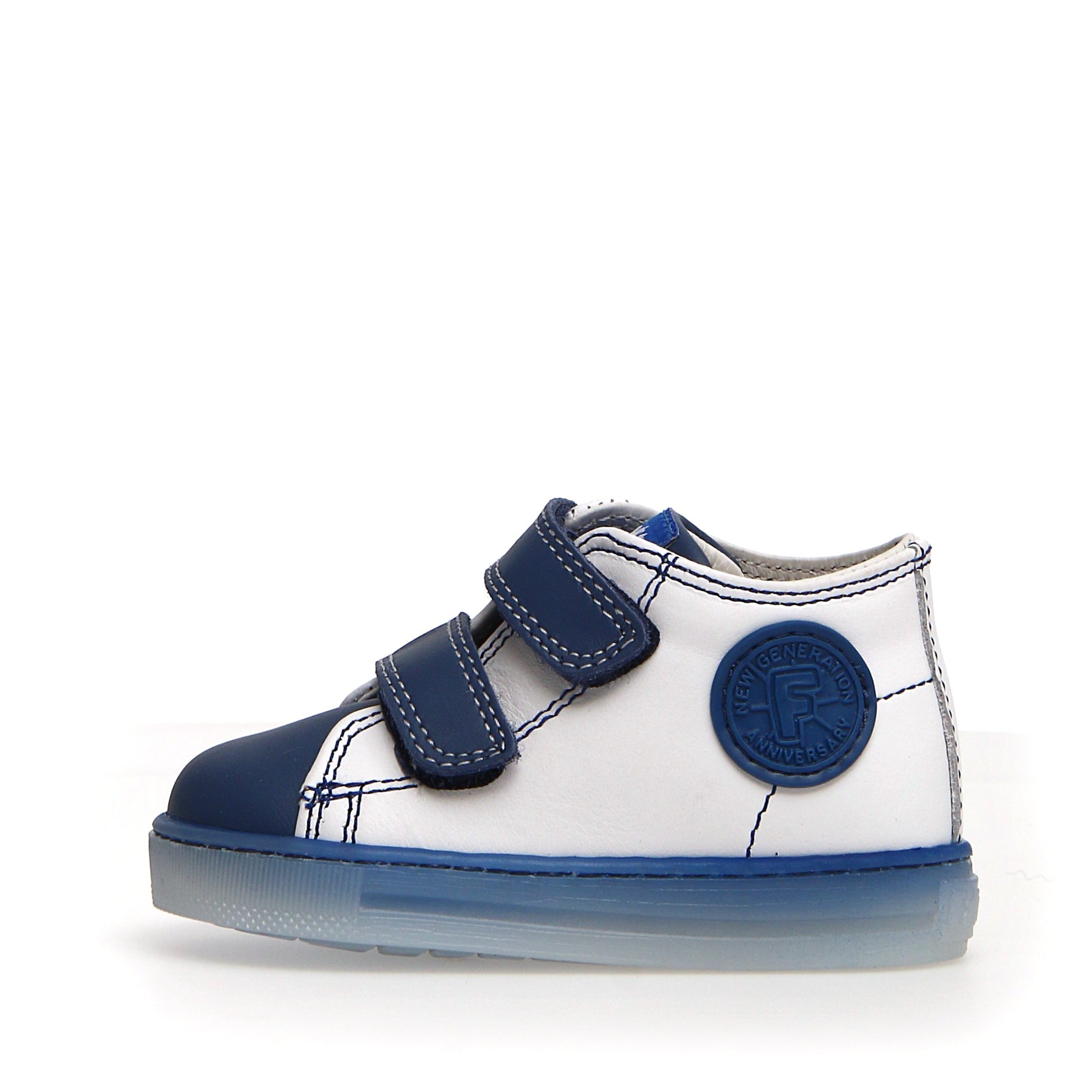 Falcotto Kids' Michael Fashion Sneakers for Boys & Girls - White/Azure - Comfortable & Stylish School Shoes for Daily Wear