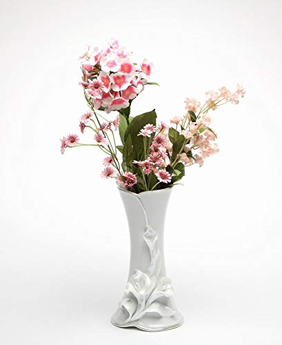 Premium White Porcelain Calla Lily Vase - 8 Inch Tall Elegant Home Decor for Wedding Centerpieces, Dining Table, and Living Room Display (Flowers Not Included)
