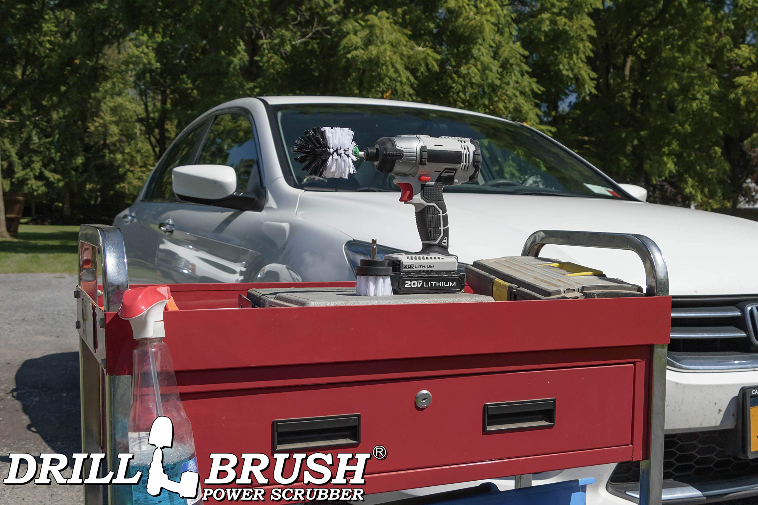 Drill Brush Kit for Car Detailing - Automotive & Truck Wheel Cleaner, Interior Scrub Brushes - Car Wash & Cleaning Tools Set for Auto Detailing - Perfect for DIY Car Cleaning, Detailing Professionals & Home Use