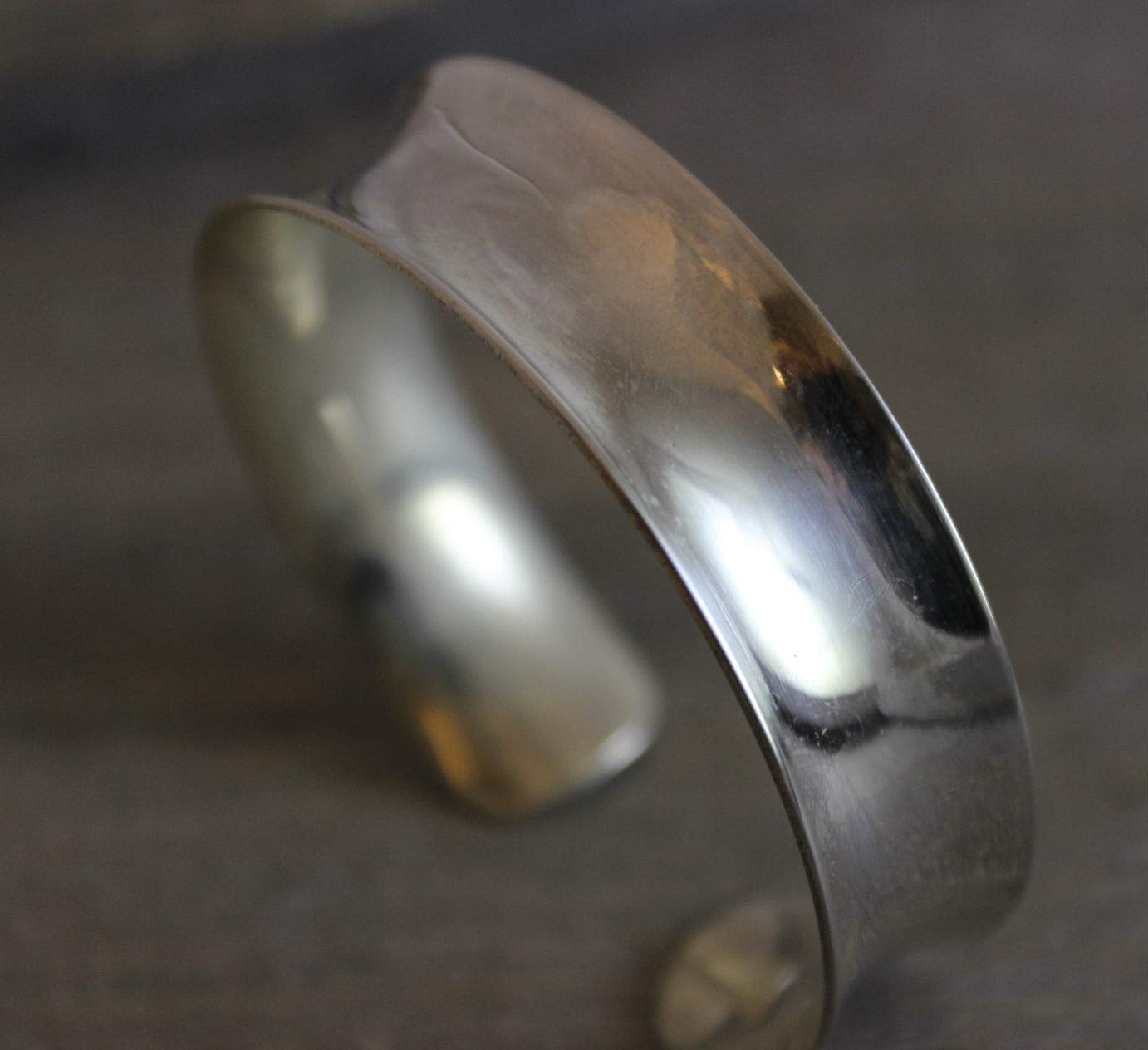 Handmade Smooth Sterling Silver 15mm Cuff Polished Bangle Bracelet for Women - Elegant Jewelry Gift for Birthday, Valentine's Day, Mother's Day - Perfect for Weddings, Anniversaries & Special Occasions