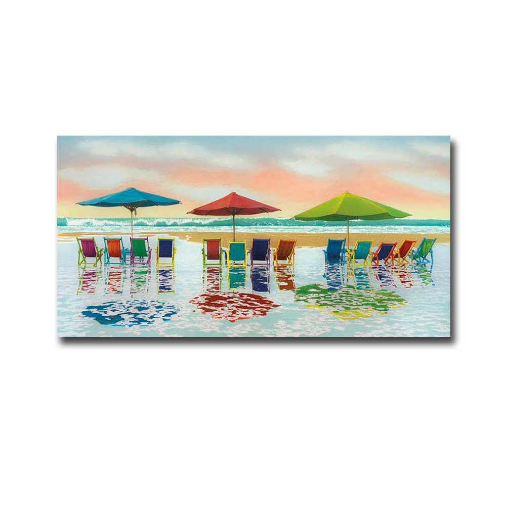 Robin Renee Hix 'Thirteen Chairs' Premium Gallery-Wrapped Canvas Giclee Art Print - 18x36 Inches Ready to Hang Wall Decor - Perfect for Living Room, Bedroom, or Office Modern Art Display