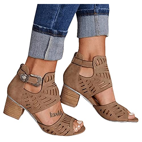 Women's Wedge Sandals - Open Toe Dressy Summer Platform Sandals with Buckle Ankle Strap | Comfortable Beach & Casual Wear for Outdoor Activities, Parties & Vacations