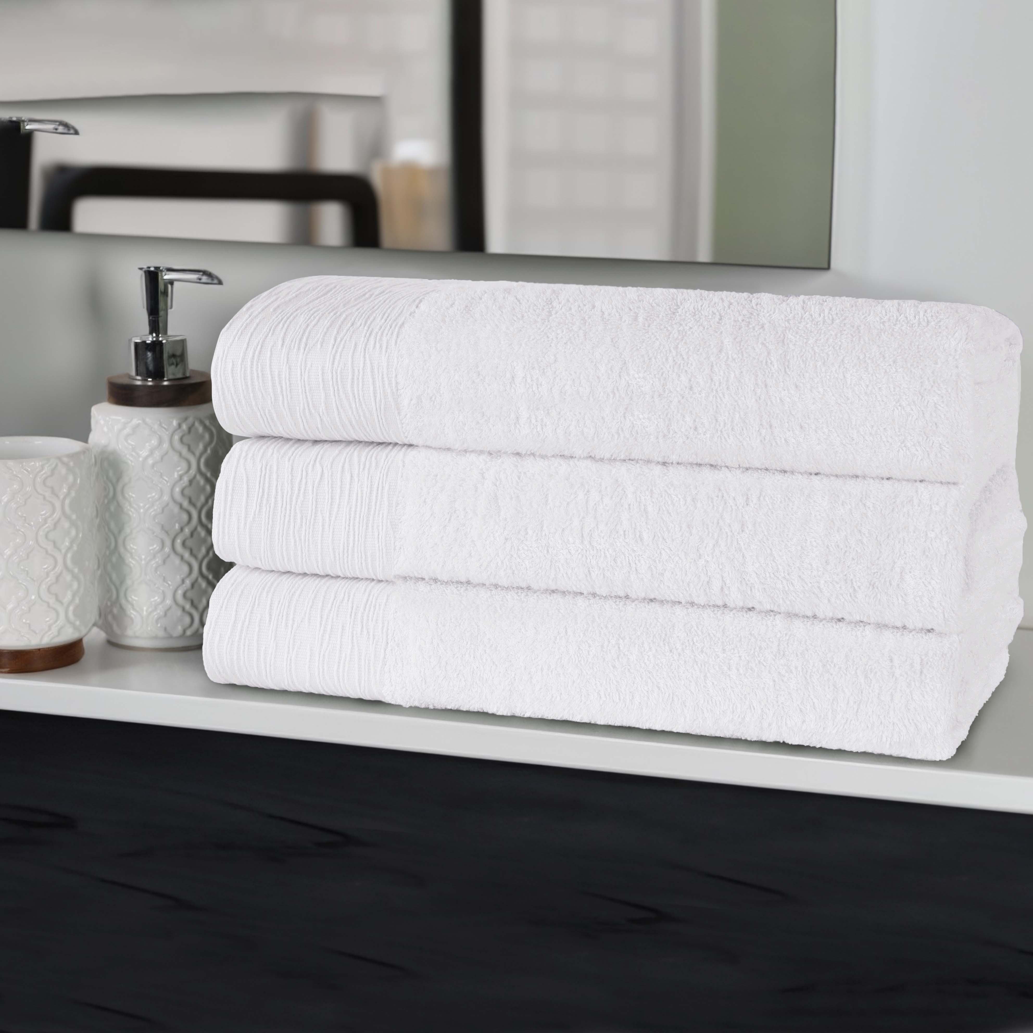 Bamboo Rayon Eco-Friendly Soft Bath Towel Set of 3 - Ultra Absorbent & Hypoallergenic for Spa, Gym & Luxury Bathroom