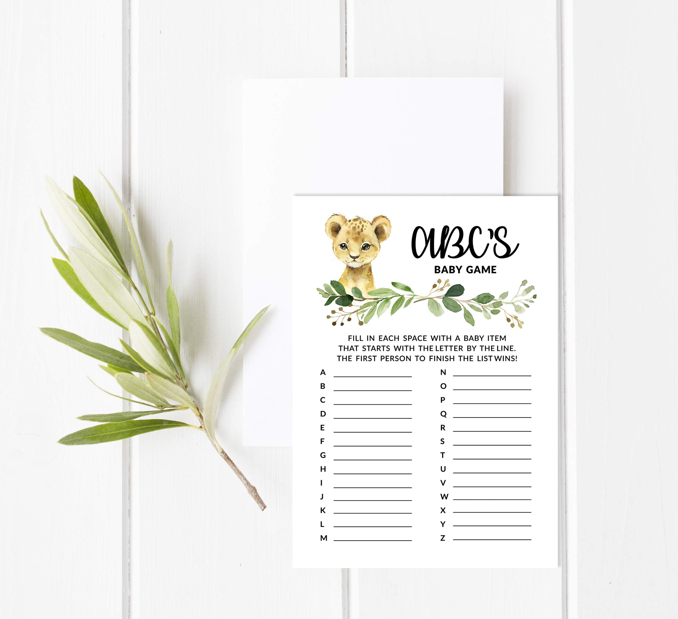 50 Baby Alphabet ABC Game Set with Cheetah Jungle Animals - Perfect for Baby Shower, Birthday Parties, and Kids' Educational Activities