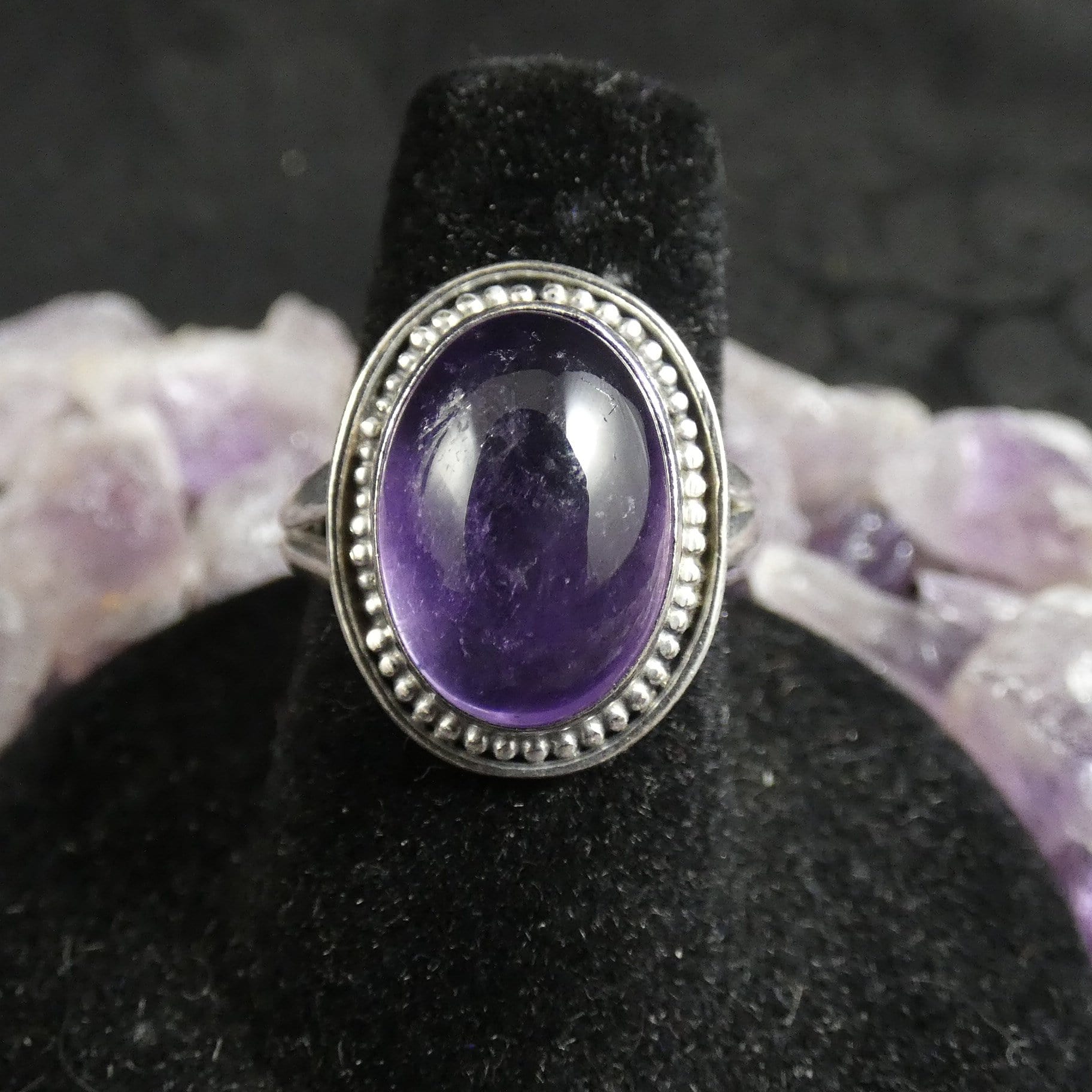 Natural Amethyst Sterling Silver Ring for Women Size 7.25 - Elegant Jewelry Gift for Birthday, Anniversary & Special Occasions