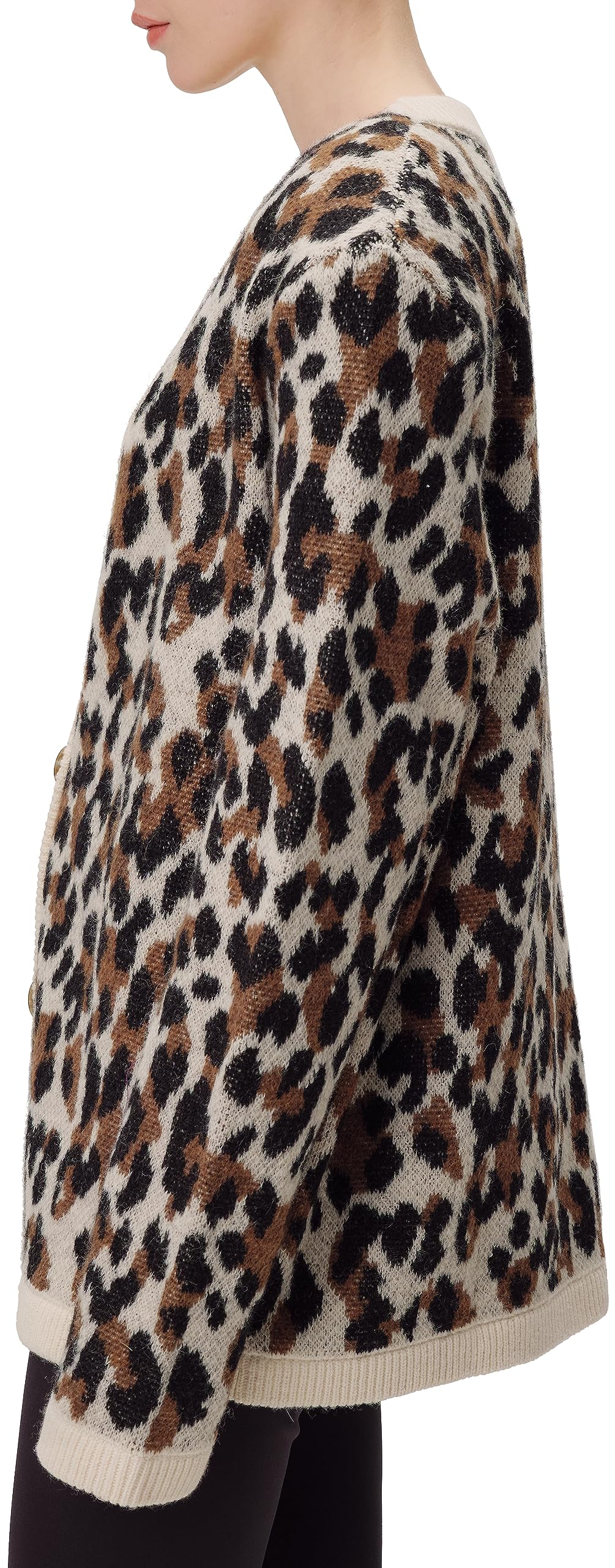 Ronny Kobo Women's PARMIDA Leopard Print Cardigan Sweater - Soft Long Sleeve Open Front Knit Wrap for Fall & Winter Fashion | Perfect for Office, Date Night and Casual Outfits
