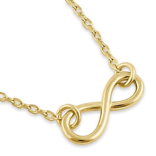 14K Solid Yellow Gold Infinity Necklace for Women - Elegant Trendy Jewelry Gift for Her, Perfect for Anniversaries, Birthdays & Special Occasions