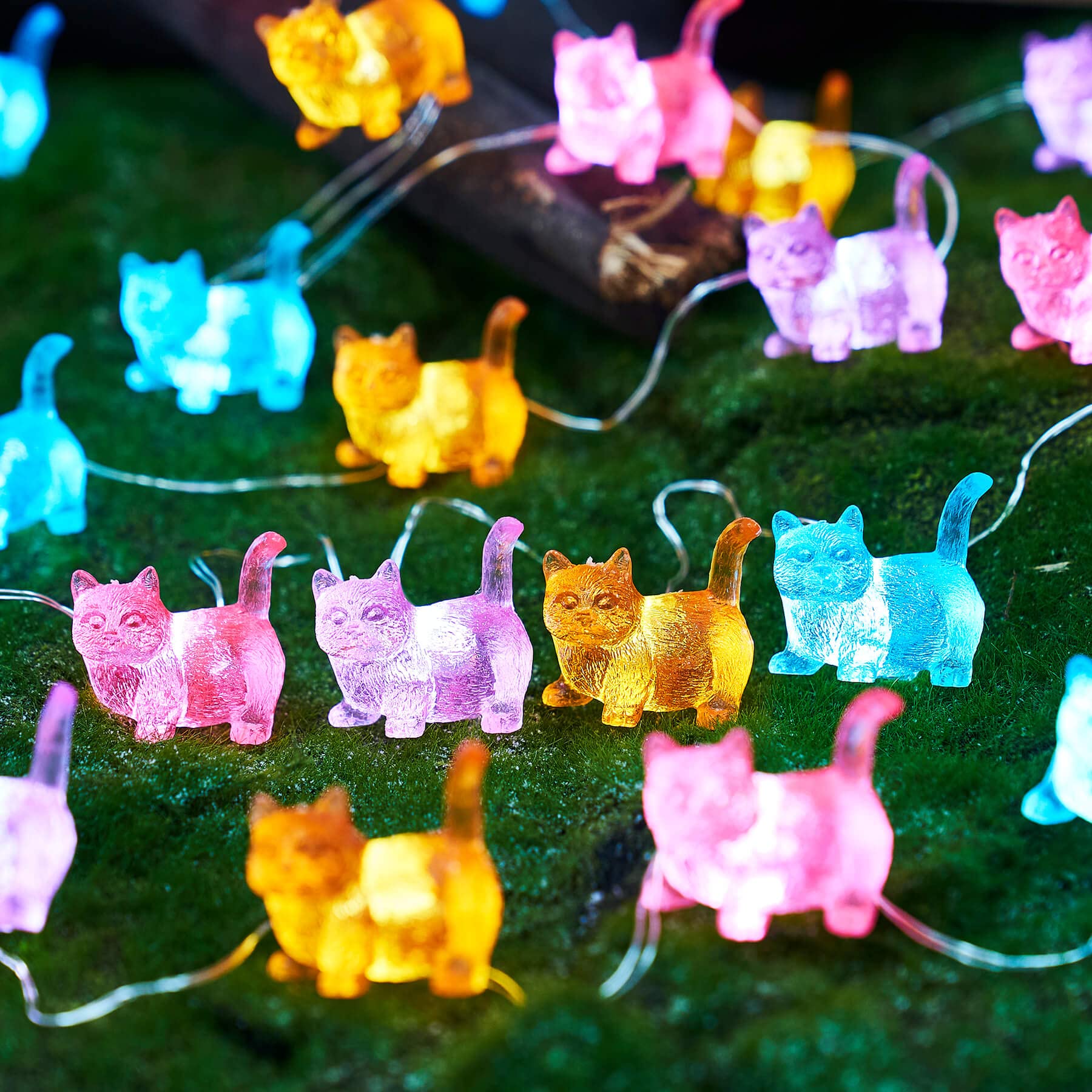 JASHIKA Cat String Lights - 10ft 30LED Battery Operated Decorative Fairy Lights for Bedroom, Wedding, Camping, Baby Shower & Party Decor | Cute Kitty Night Lights for Indoor Outdoor Use