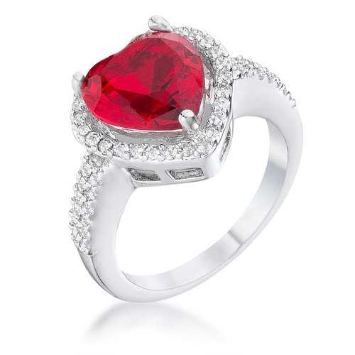 Valentine's Day Heart Ring for Women - Sterling Silver Romantic Jewelry Gift for Her - Perfect for Anniversaries, Proposals & Special Occasions