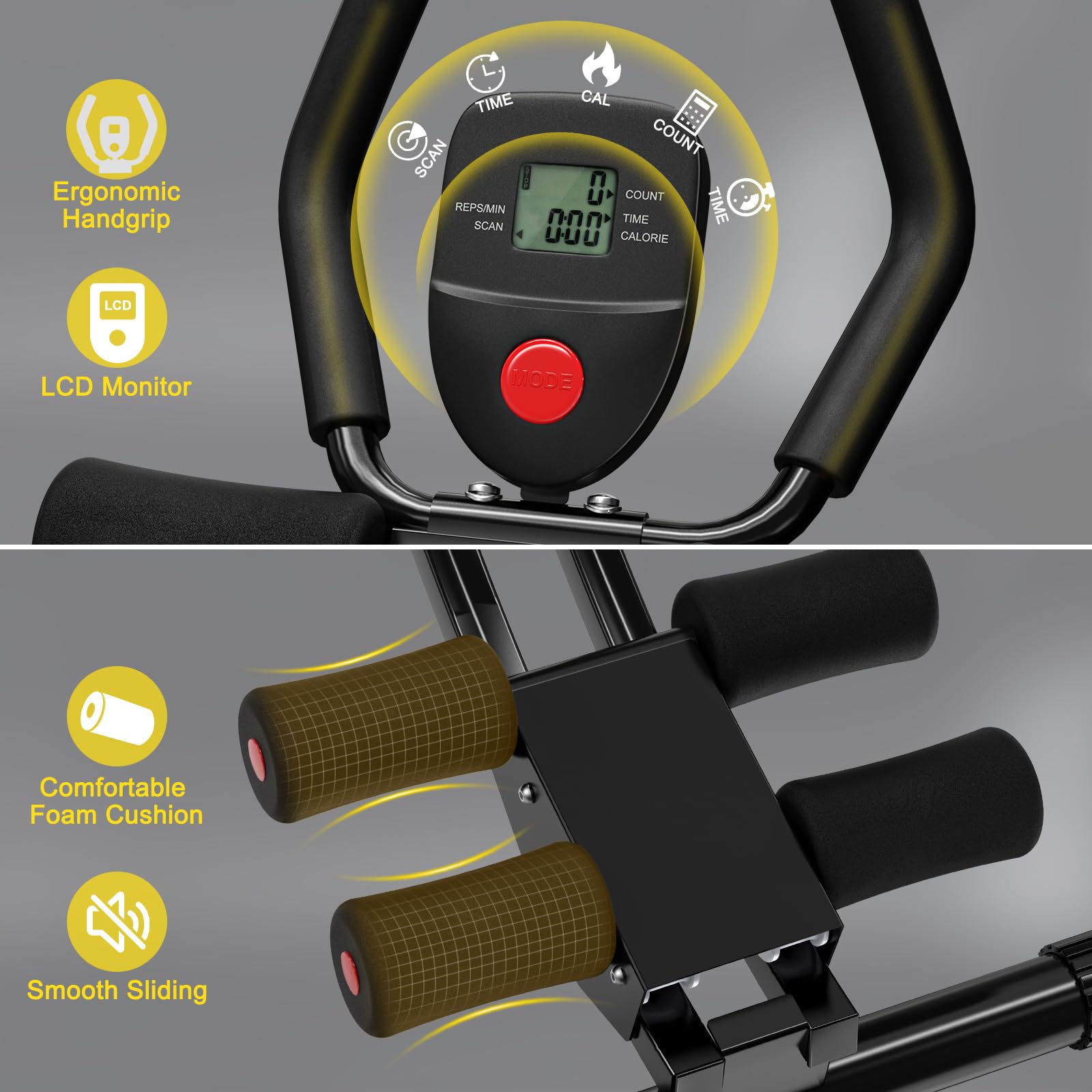Foldable Ab Machine for Women & Men - Adjustable Core Workout Equipment for Home Gym, Full Body Shaping & Strength Training | Perfect for Abs, Waist, Back Exercises at Home or Office