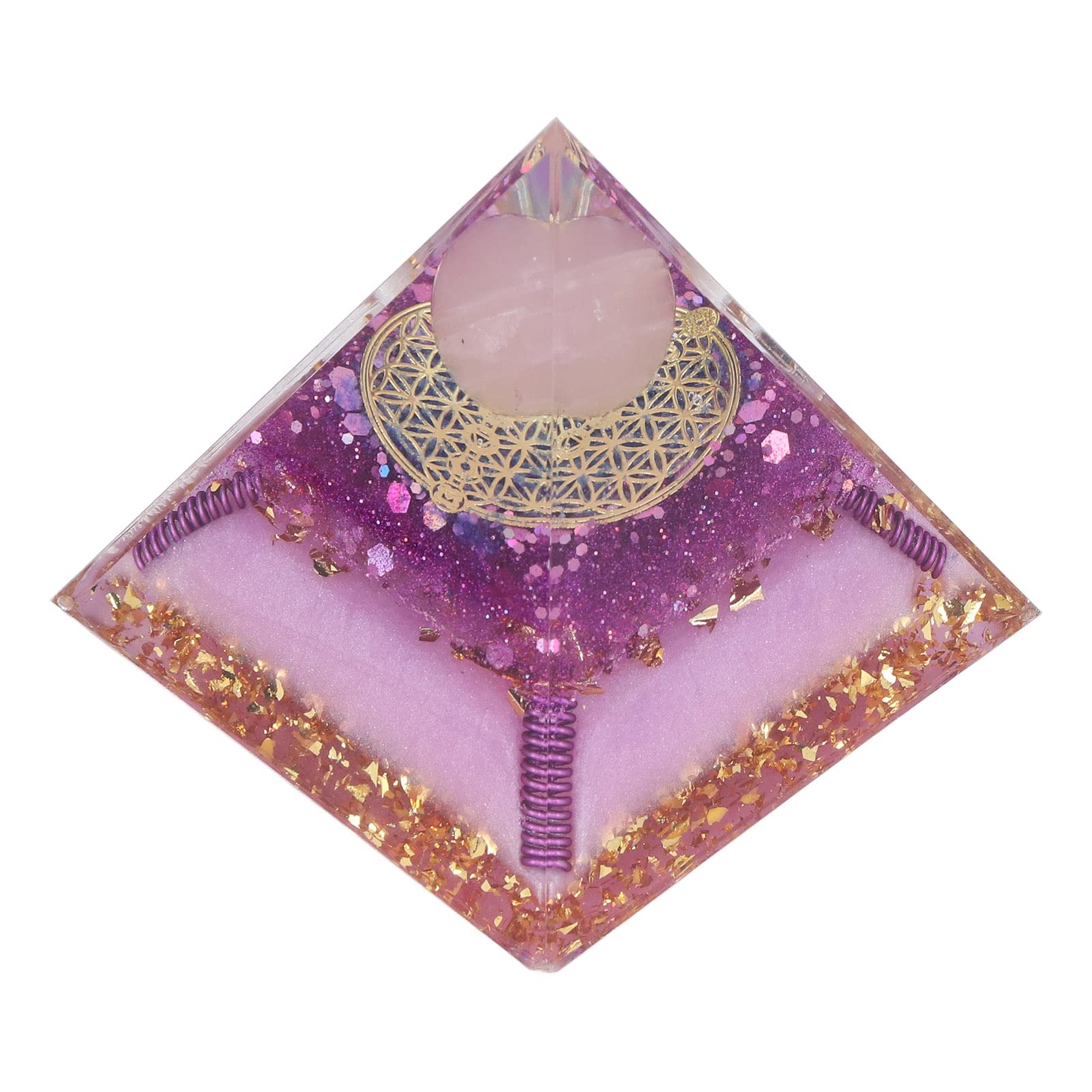 Orgonite Chakra Pyramid for Spiritual Protection & Energy Balance - Enhances Mental Growth, Home & Office Decoration, Meditation & Feng Shui Use