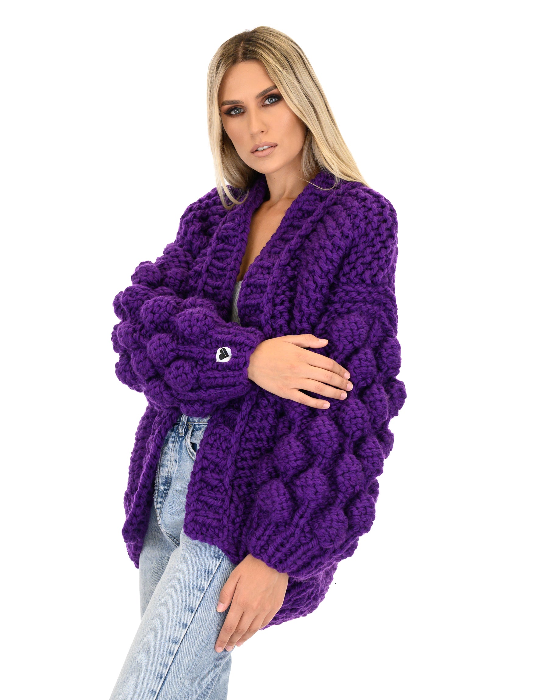 Stylish Bubble Sleeve Cardigan for Women - Soft Knit Open Front Sweater | Perfect for Office, Date Night & Casual Outfits