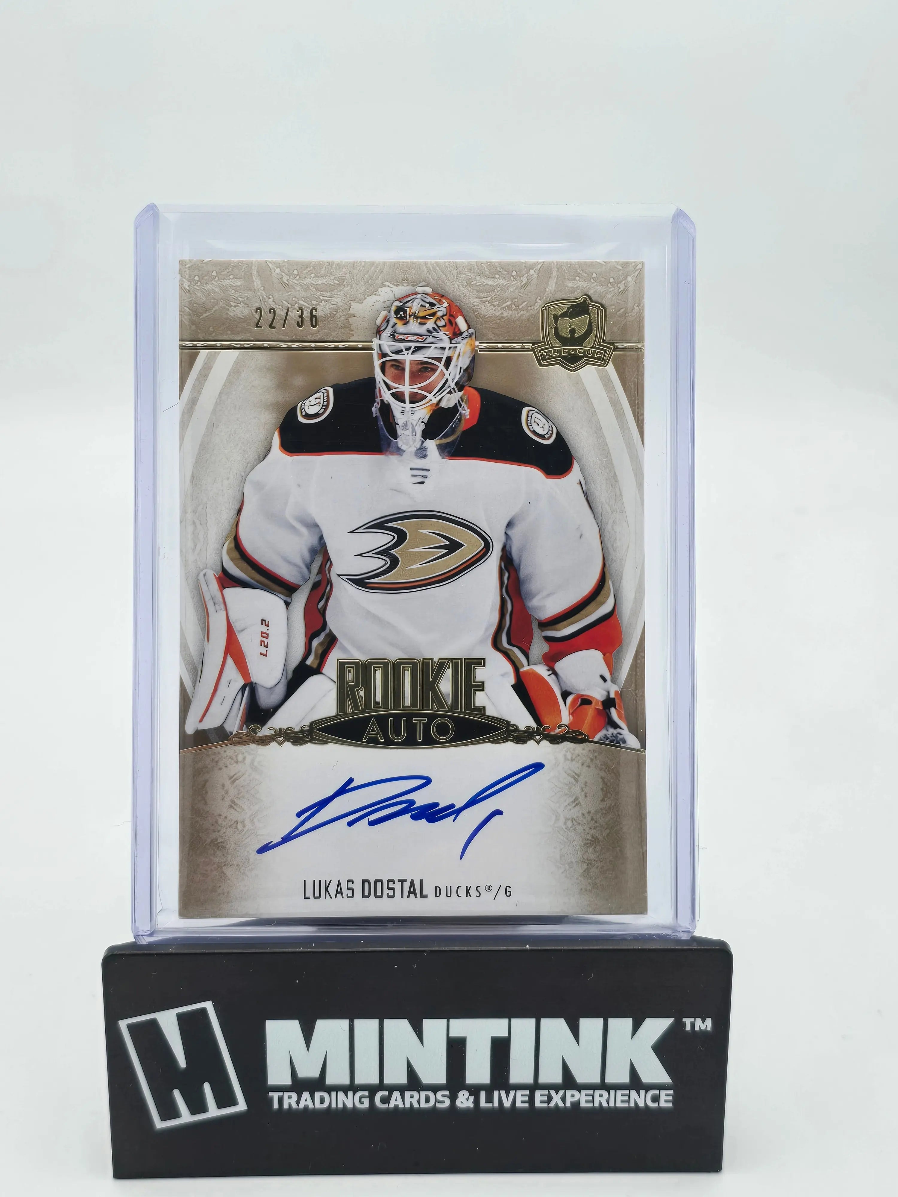 2022-23 Upper Deck The Cup Lukas Dostal Gold Foil Rookie Auto Hockey Card /36 - NHL Collectible for Fans & Investors