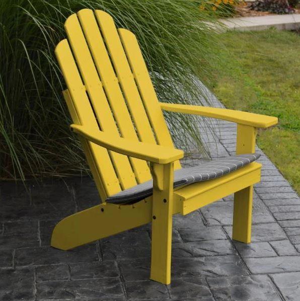 Premium Yellow Pine Kennebunkport Adirondack Chair - Outdoor Patio Furniture for Garden, Deck, Poolside & Backyard Relaxation | Durable & Weather-Resistant Wooden Chair