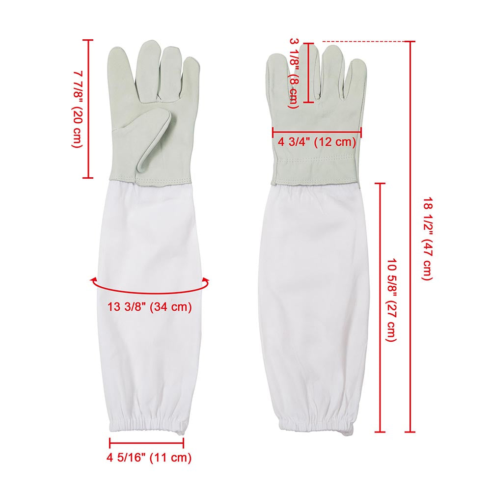 TheLAShop XL Beekeeping Gloves - Premium Goatskin Protective Gloves with Long Sleeves for Beekeepers & Honey Harvesting | Ideal for Apiary Work, Hive Inspection & Bee Handling