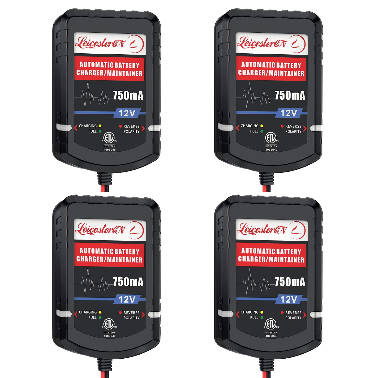 LEICESTERCN 12V 750mA Smart Battery Charger for Car, Motorcycle, Boat - Auto Maintenance & Long Storage