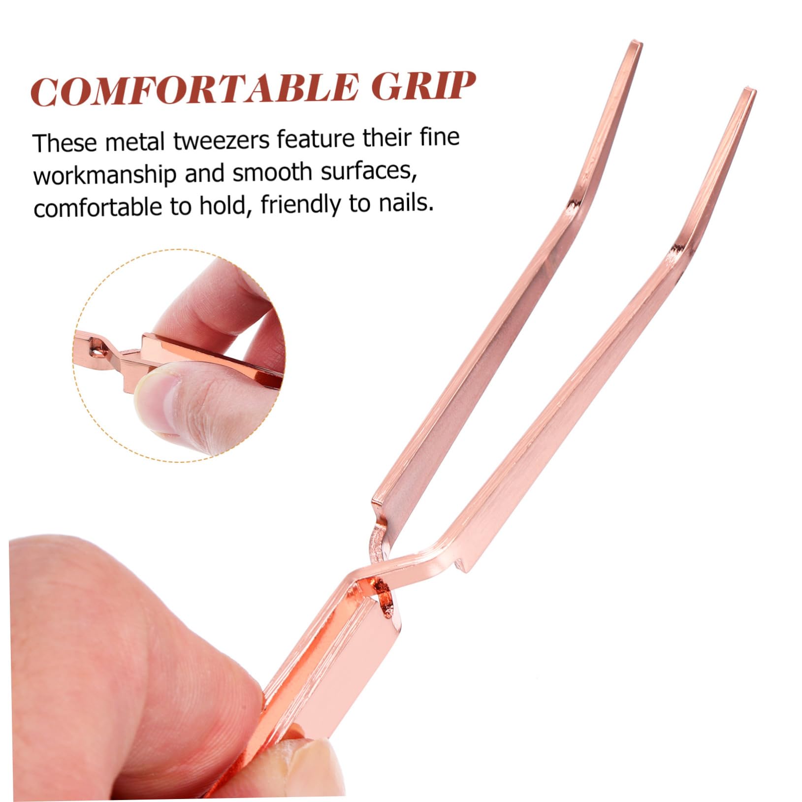 2 Pcs Stainless Steel Nail Shaping Tweezers - Professional Manicure Tools for Nail Art, Decal Pressing & Crafting | Perfect for DIY Nail Design, Salon Use & Home Manicure Kits