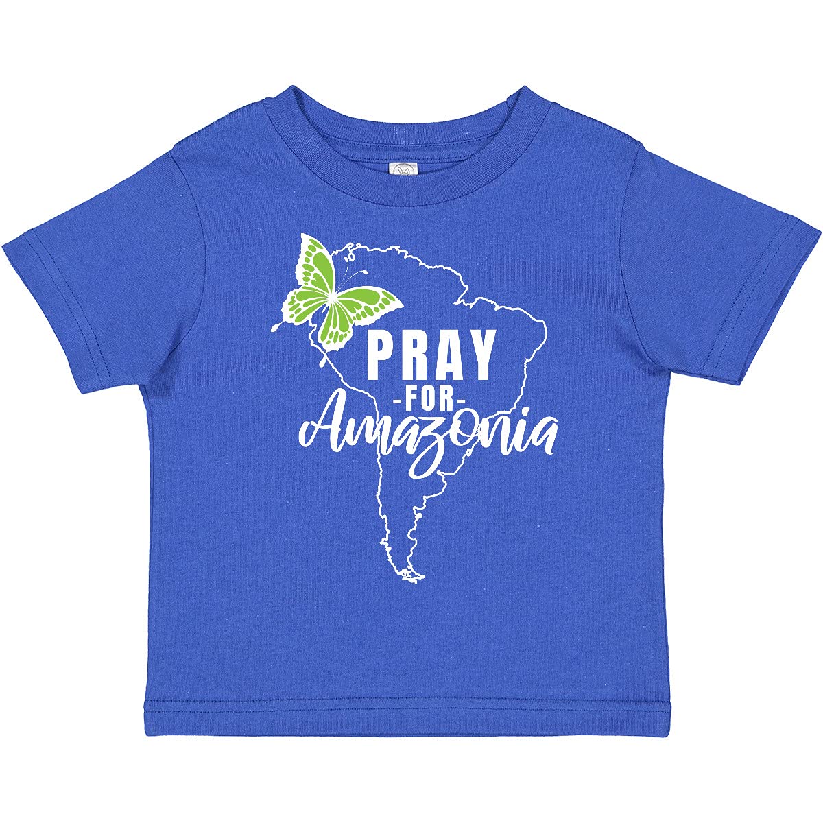 Inktastic Pray for Amazonia South America Silhouette Toddler T-Shirt - Cute Graphic Tee for Kids, Eco-Friendly Cotton Apparel for Casual Wear & Family Outings