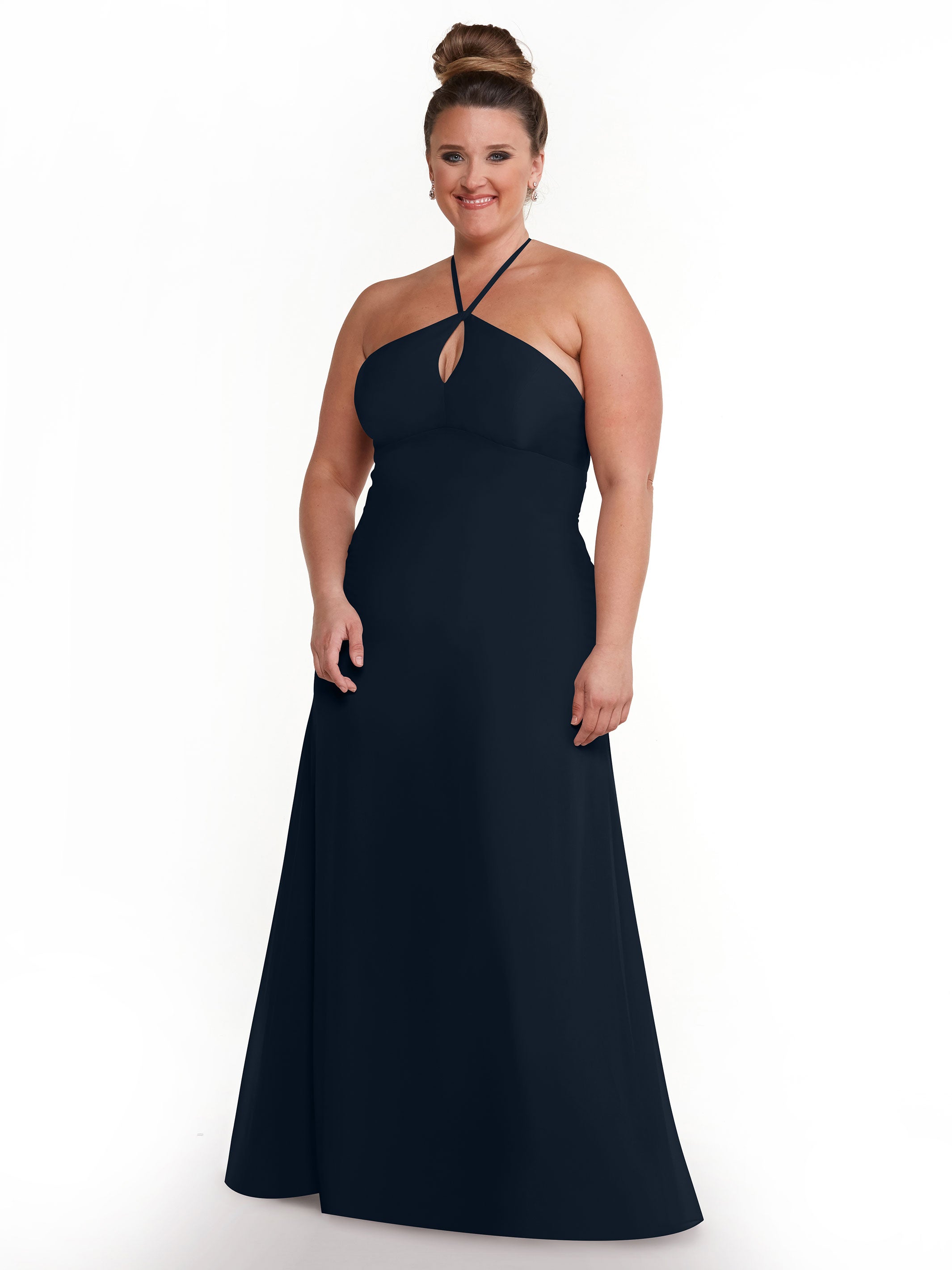 Elegant A-Line Chiffon Bridesmaid Dress with Keyhole Halter Neckline - Perfect for Weddings, Formal Events & Special Occasions