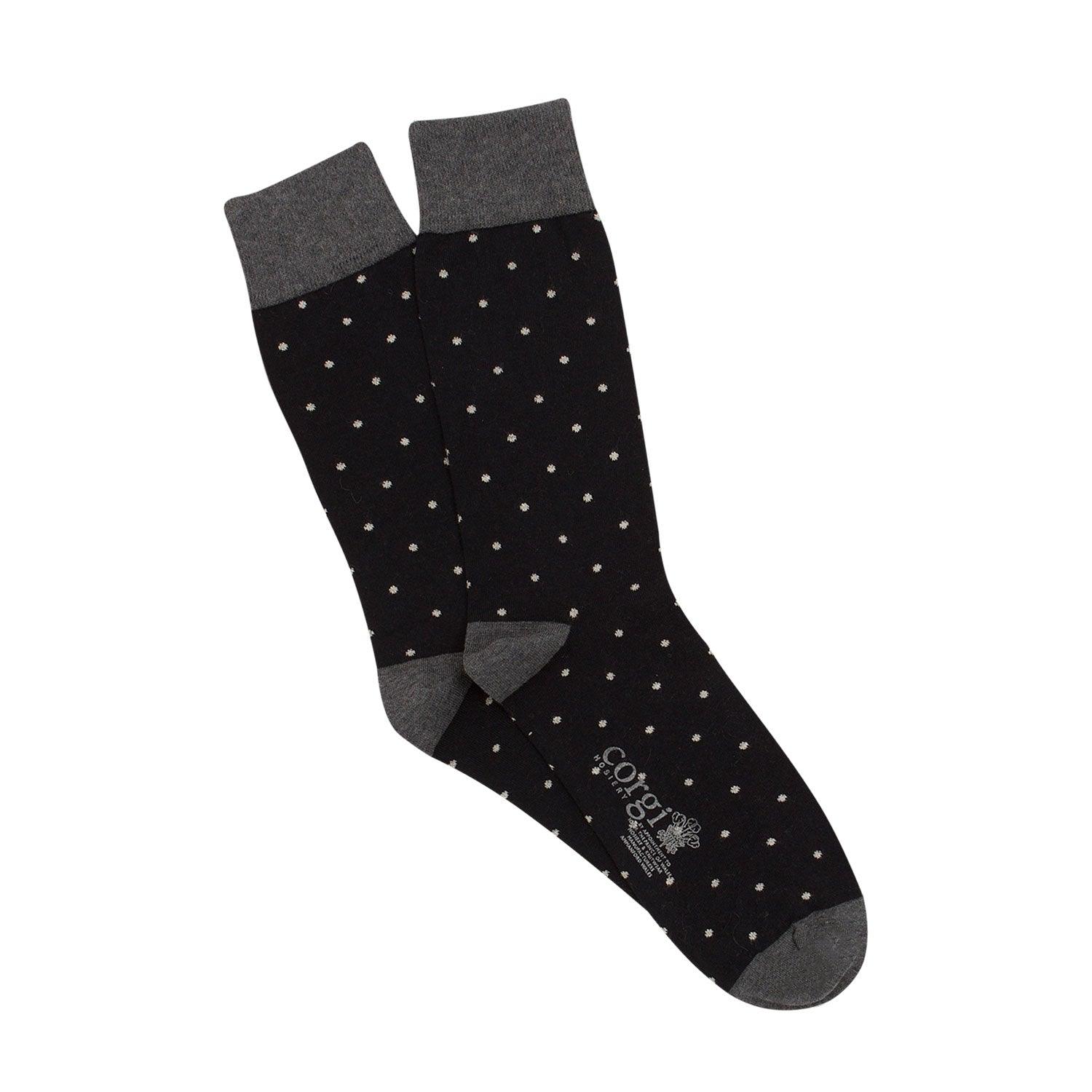 Premium Men's Pin Dot Cashmere Blend Socks - Soft & Warm Winter Dress Socks for Business & Formal Occasions