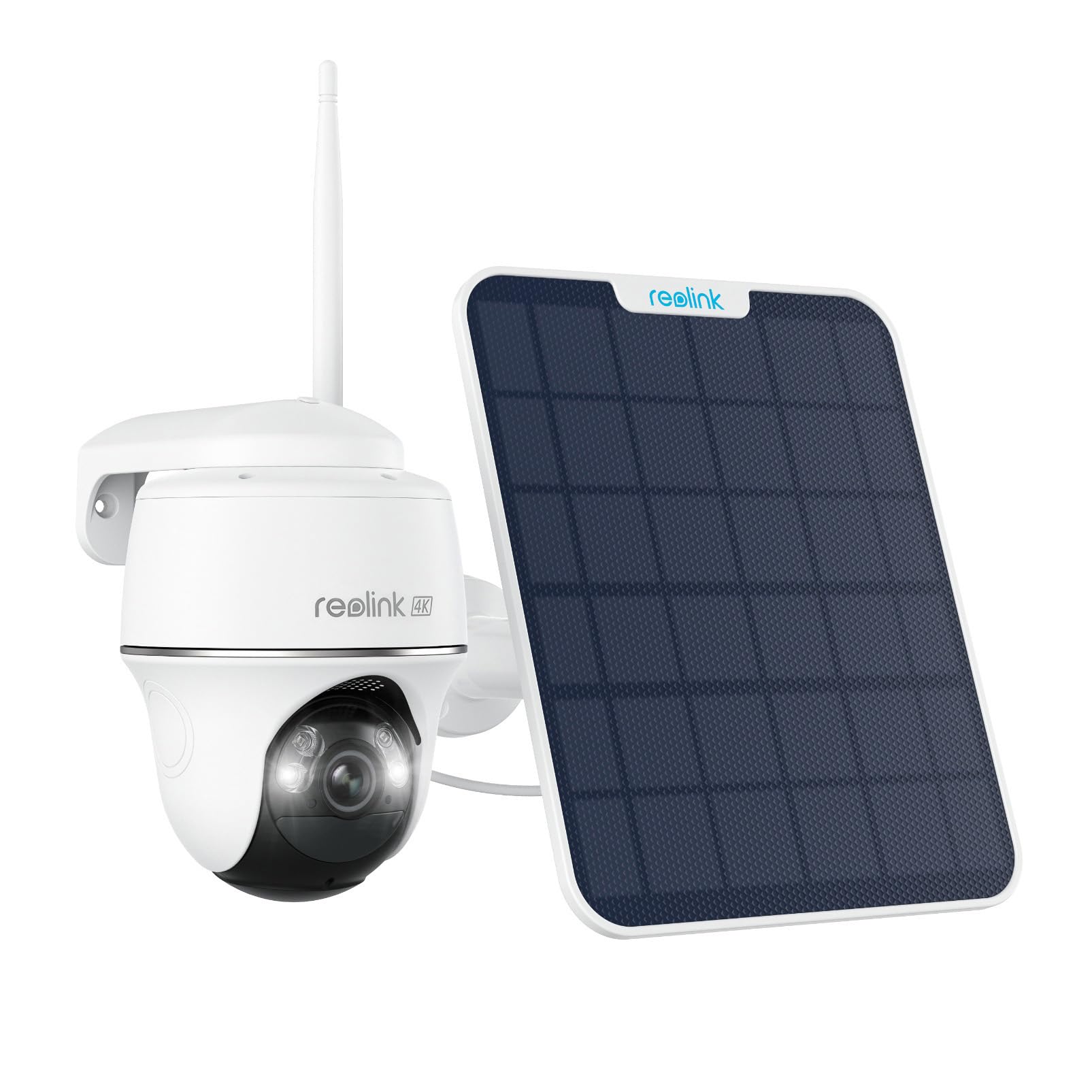 REOLINK Argus PT 4K+ Wireless Outdoor Security Camera with Solar Panel - 8MP 4K Resolution, 360° Pan Tilt, Color Night Vision, 2.4/5GHz Dual-Band WiFi, No Monthly Fee - Ideal for Home Security, Yard Monitoring, and Business Surveillance