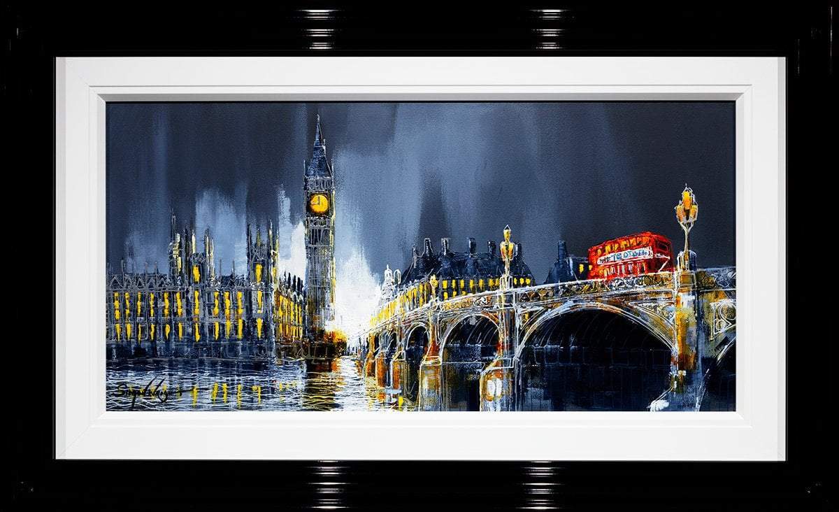 Across the Thames II Original Painting - London River Landscape Artwork for Home & Office Decor | Perfect Gift for Art Lovers & Interior Design