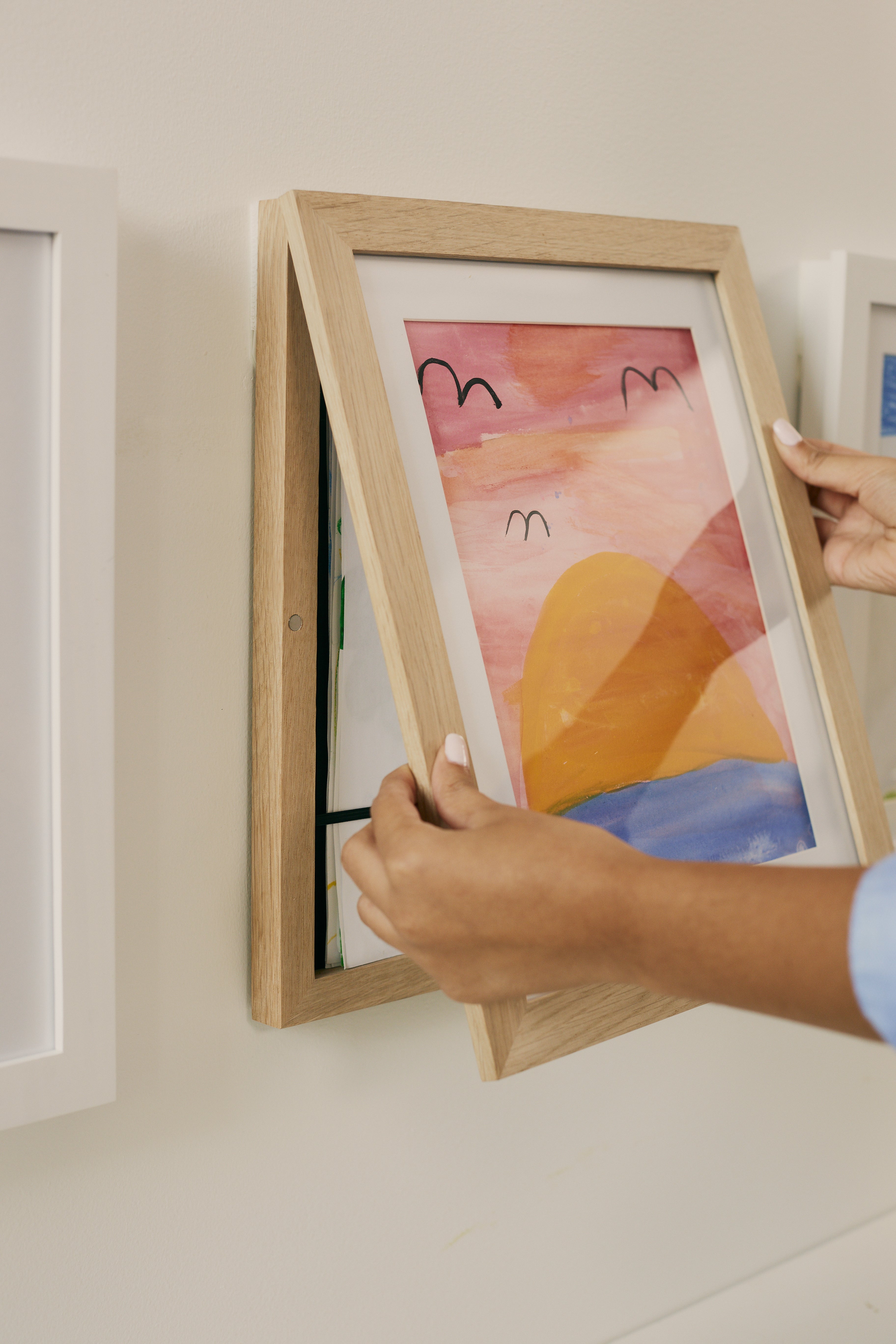 Premium Kids Art Frame Set (2 Pack) - 8.5x11 Inch Black Solid Wood Picture Frame for Children's Drawings, School Projects & Nursery Decor - Perfect for Displaying Artwork in Bedrooms, Playrooms or Classrooms