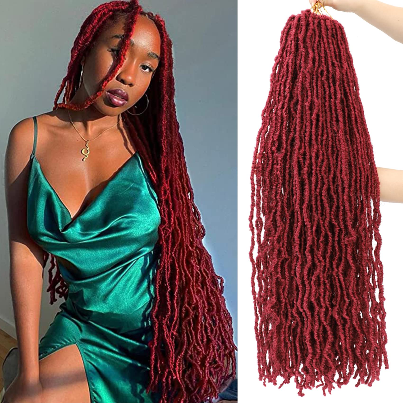 Karida 36 Inch Faux Locs Crochet Hair - Soft Pre-Looped Synthetic Dreadlocks for Black Women (3 Pack) | Perfect for Protective Styles, Braiding & Natural Hair Care