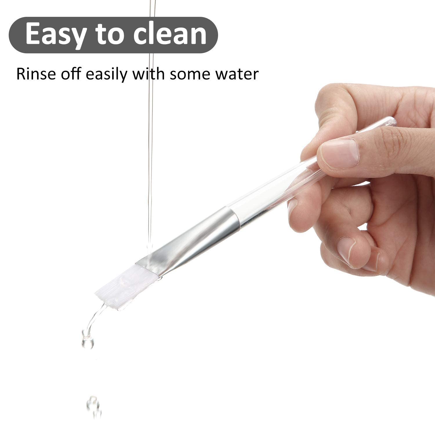 Uniqon Transparent Handle Soft Brush for Facial Mask & Cosmetic Application - Perfect for Skincare, Makeup & Beauty Routine at Home or Salon