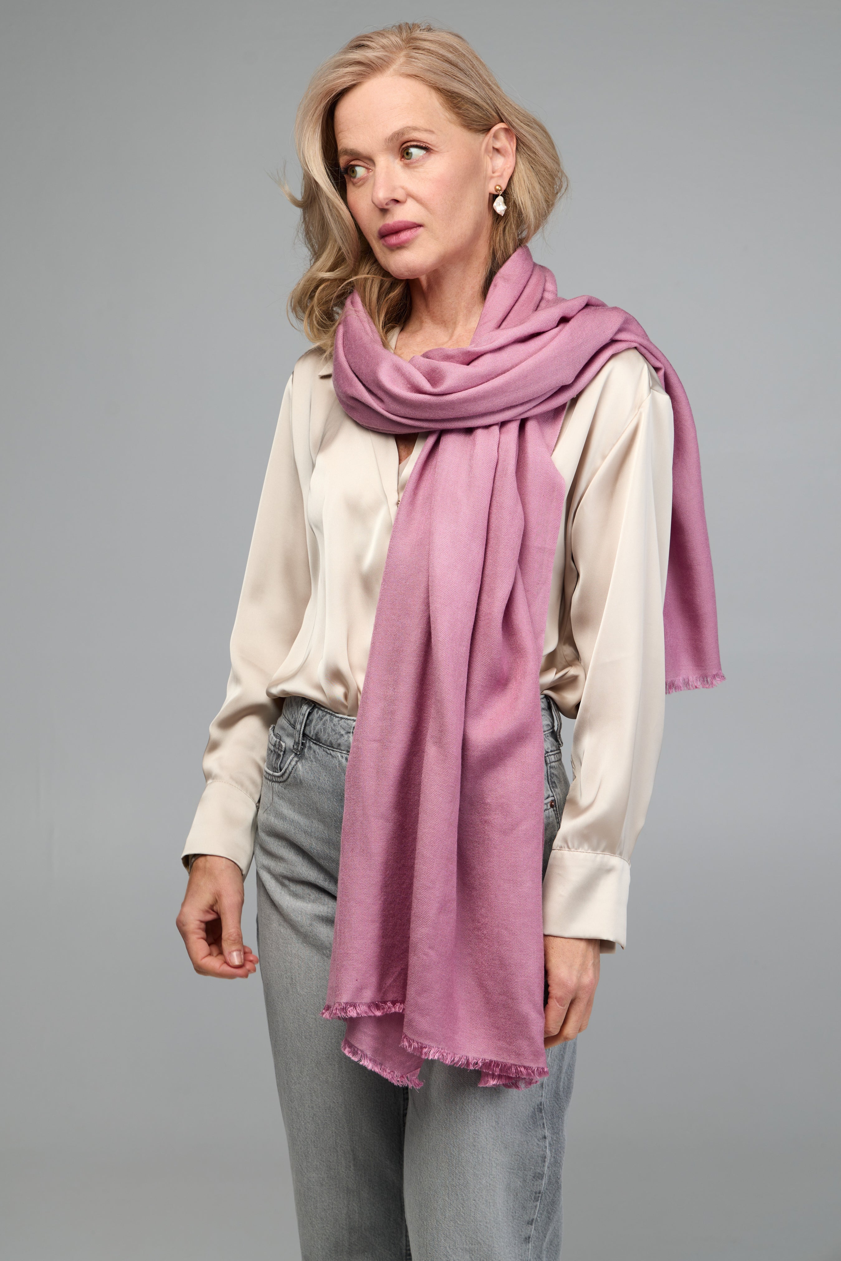 Luxury Cashmere Silk Scarf for Women - Soft Winter Wrap Shawl - Perfect for Office, Travel & Special Occasions