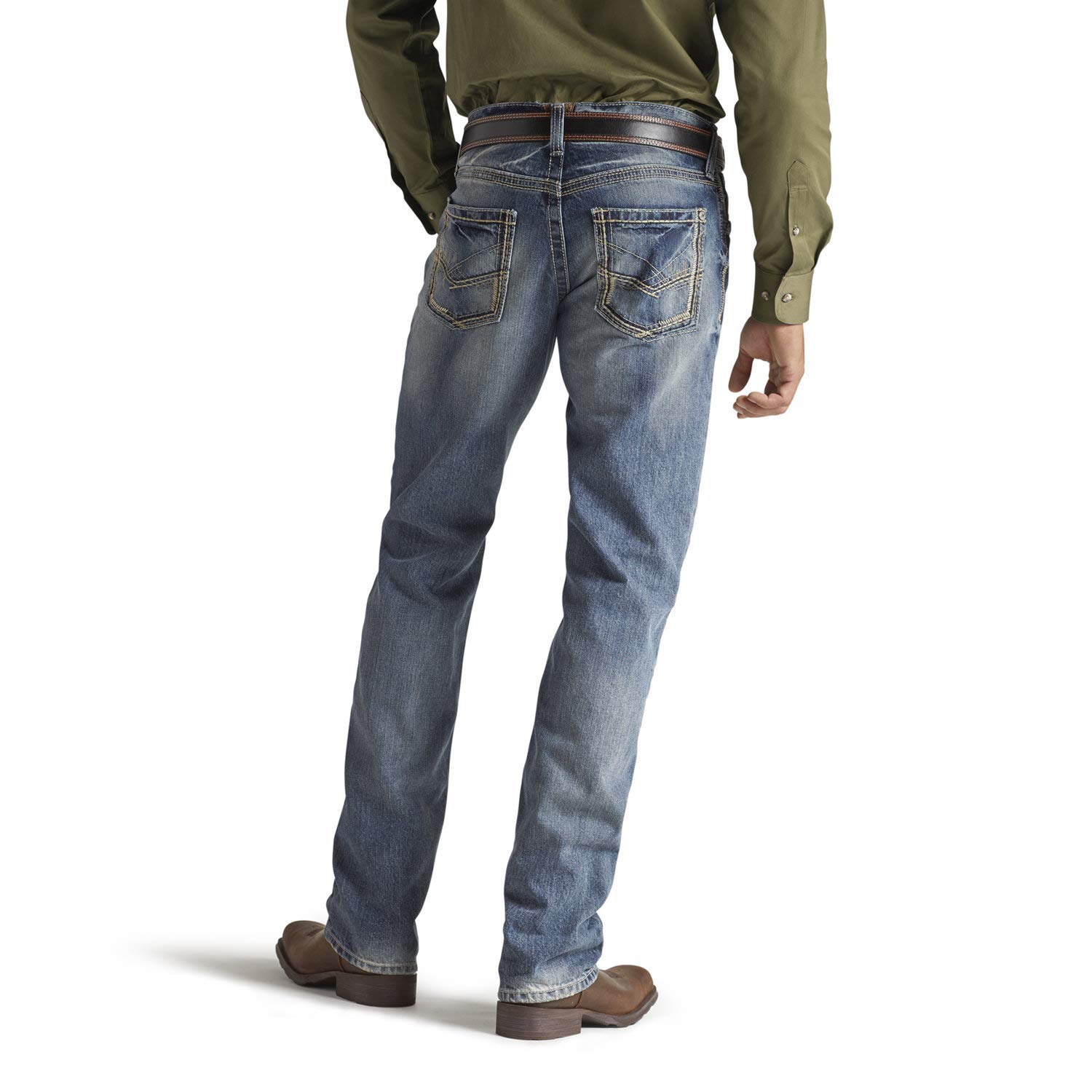 Ariat Men's M5 Slim Gambler Stackable Straight Leg Jeans - Durable Western Denim Pants for Cowboy, Rancher & Workwear | Perfect for Riding, Ranch Work & Casual Wear