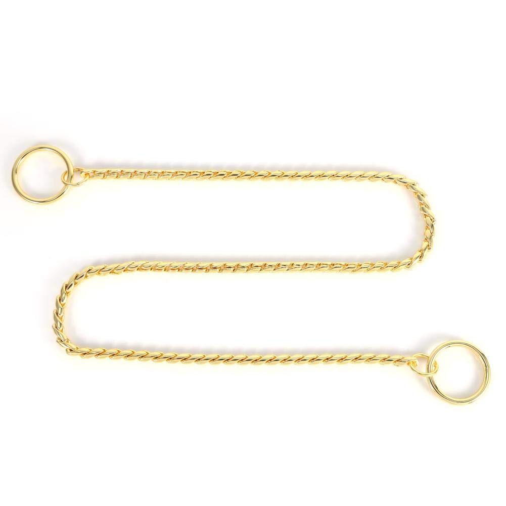 Premium GLOGLOW Snake Chain Choke Collar for Dogs - 5mm x 60cm Gold Metal Training Choker for Small, Medium & Large Breeds - Ideal for Dog Shows, Obedience Training & Behavior Correction
